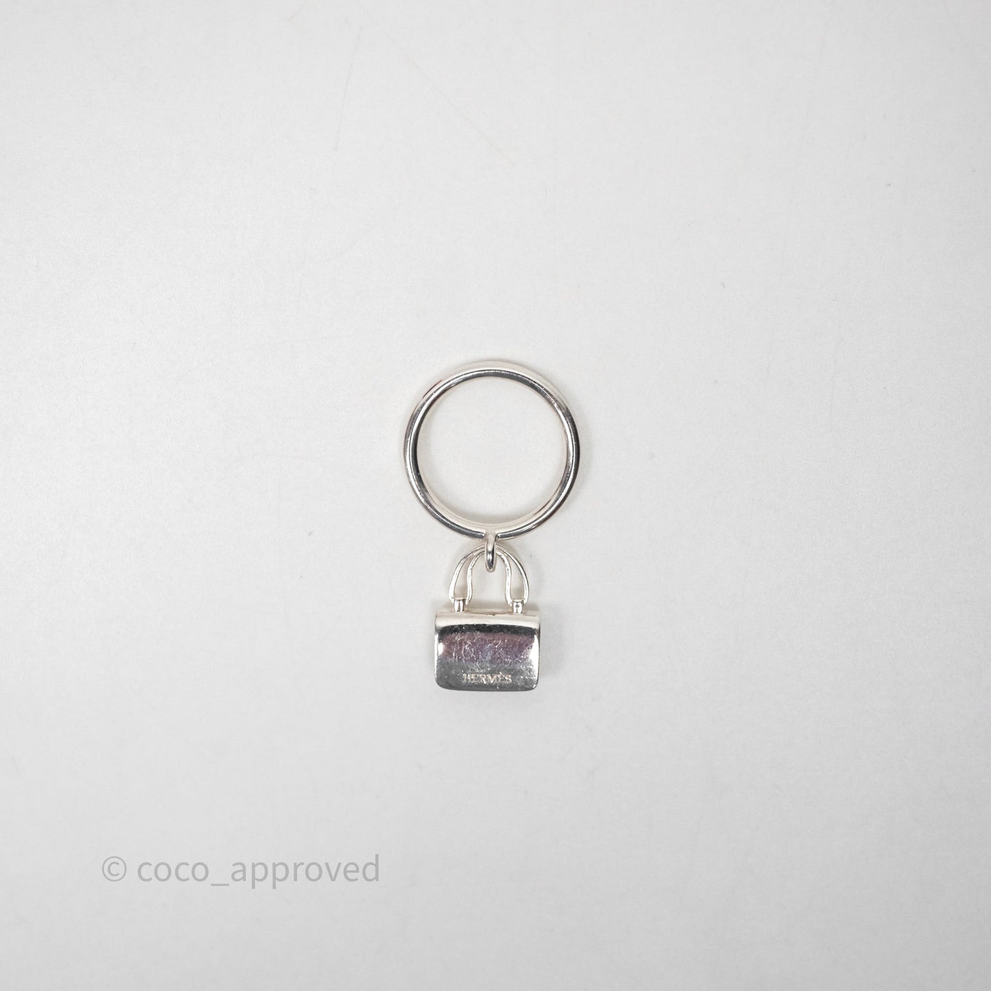 Hermès Amulettes Constance Ring in Sterling Silver Size 53
