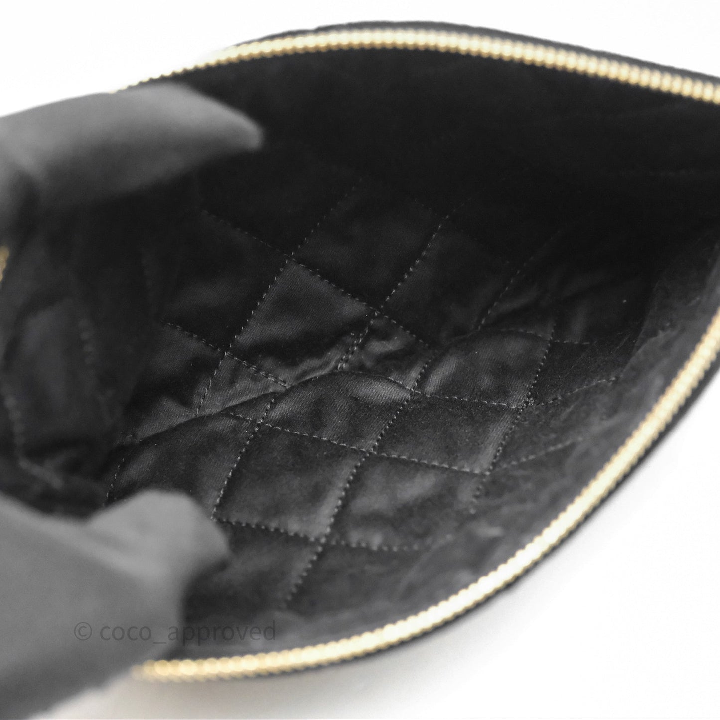 Chanel 22 Small Sequins Logo Black Velvet