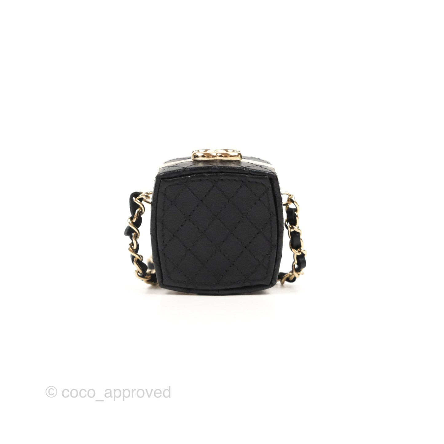 Chanel Mini Beauty Box Clutch With Chain Black Gold Hardware
