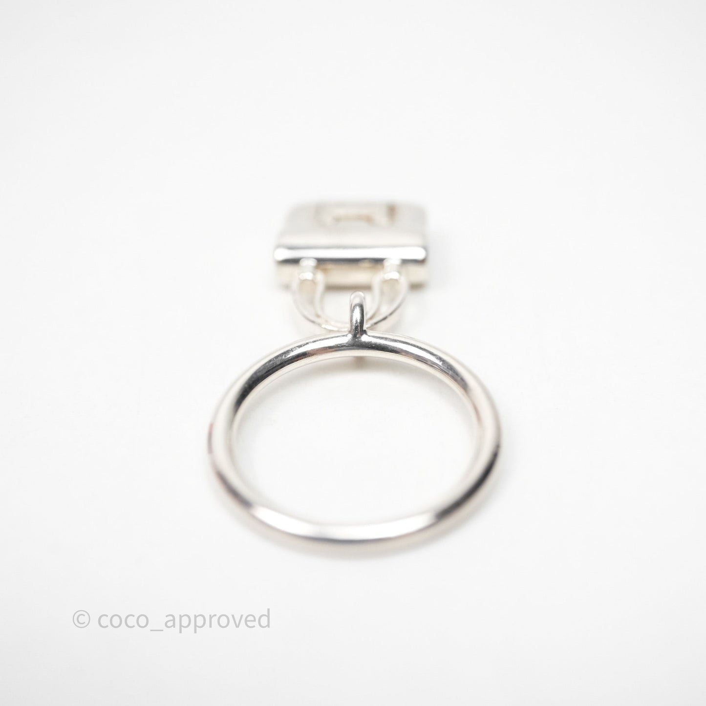 Hermès Amulettes Constance Ring in Sterling Silver Size 53