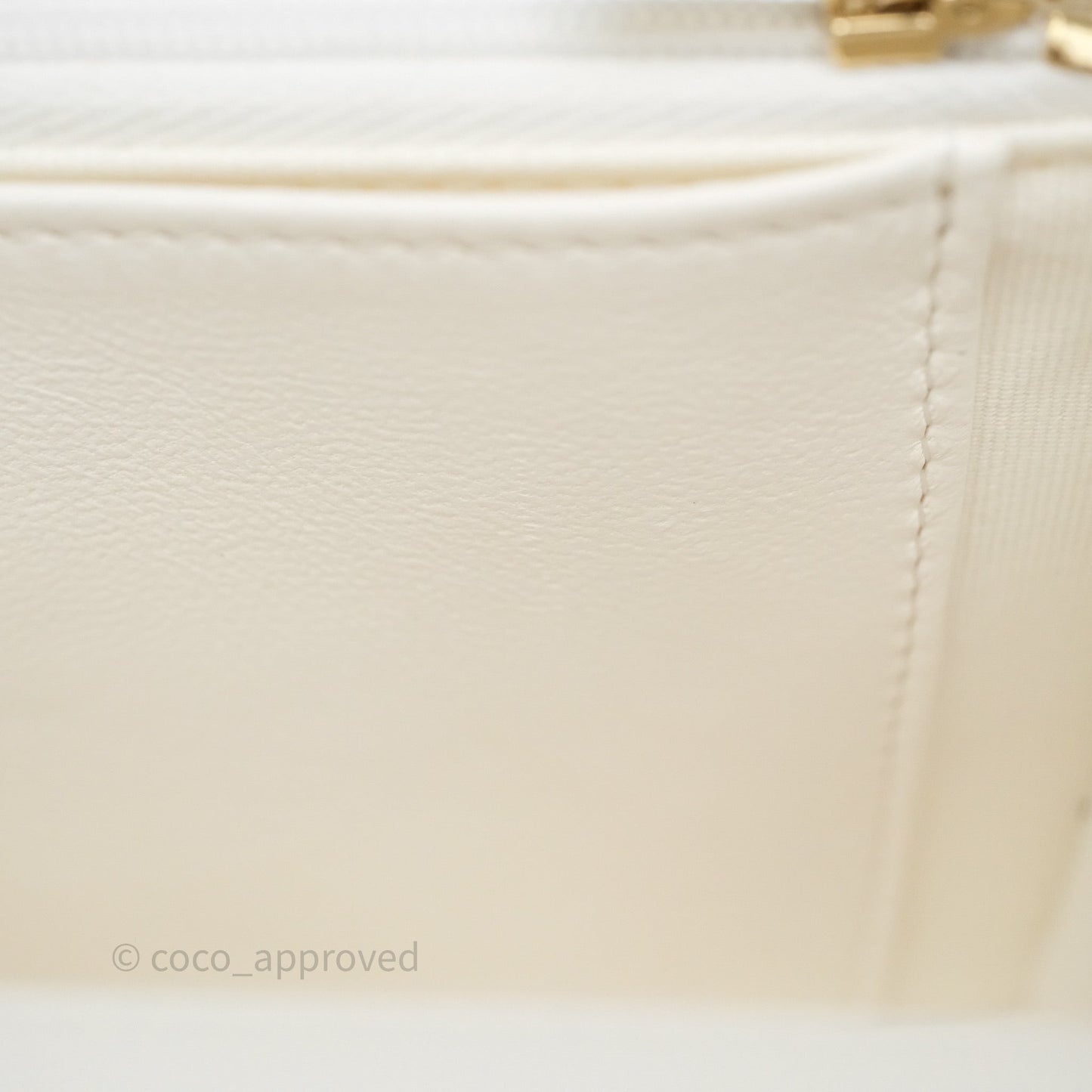 Chanel Heart Adjustable Chain WOC White Caviar Aged Gold Hardware