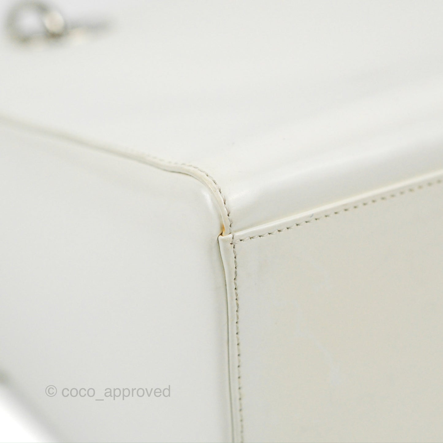 Christian Dior Lady Dior White Calfskin Silver Hardware