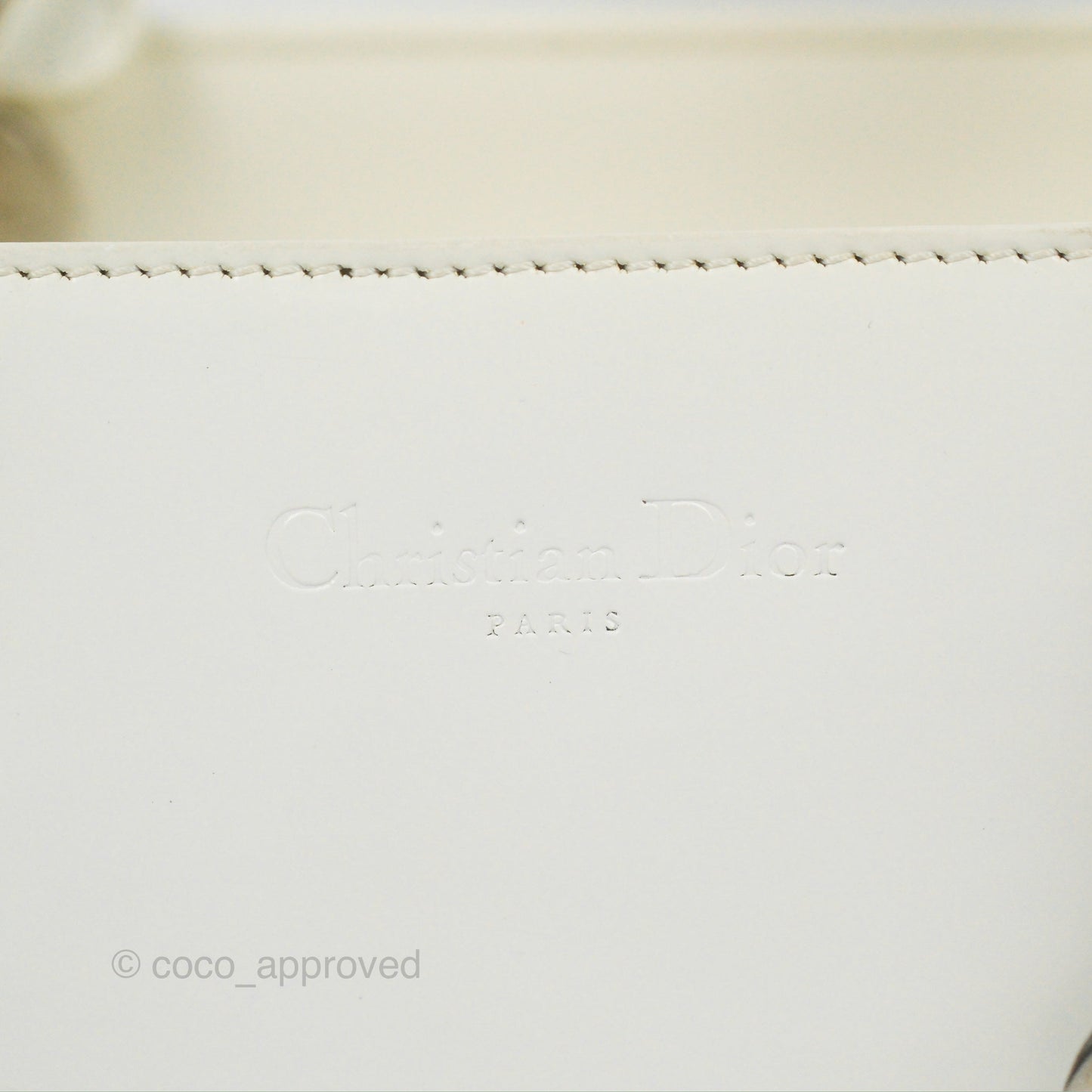 Christian Dior Lady Dior White Calfskin Silver Hardware