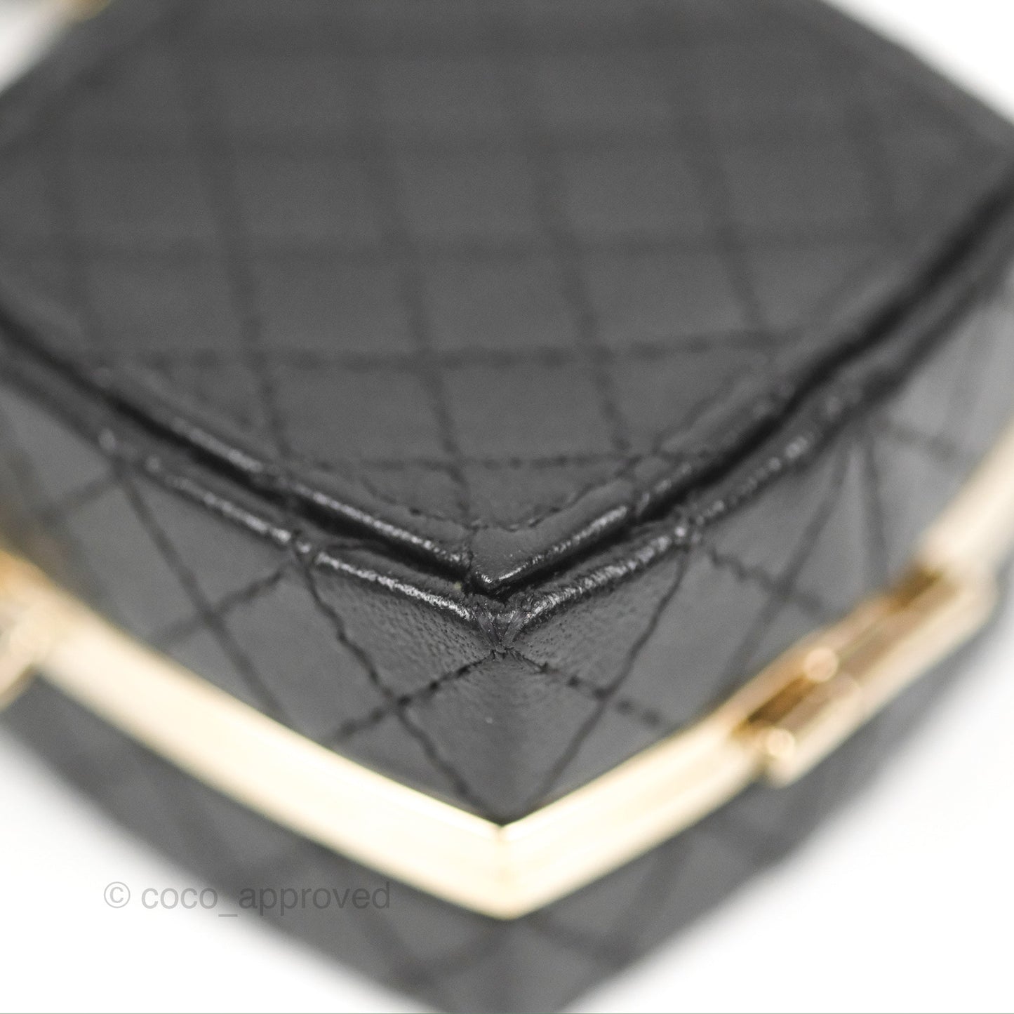 Chanel Mini Beauty Box Clutch With Chain Black Gold Hardware