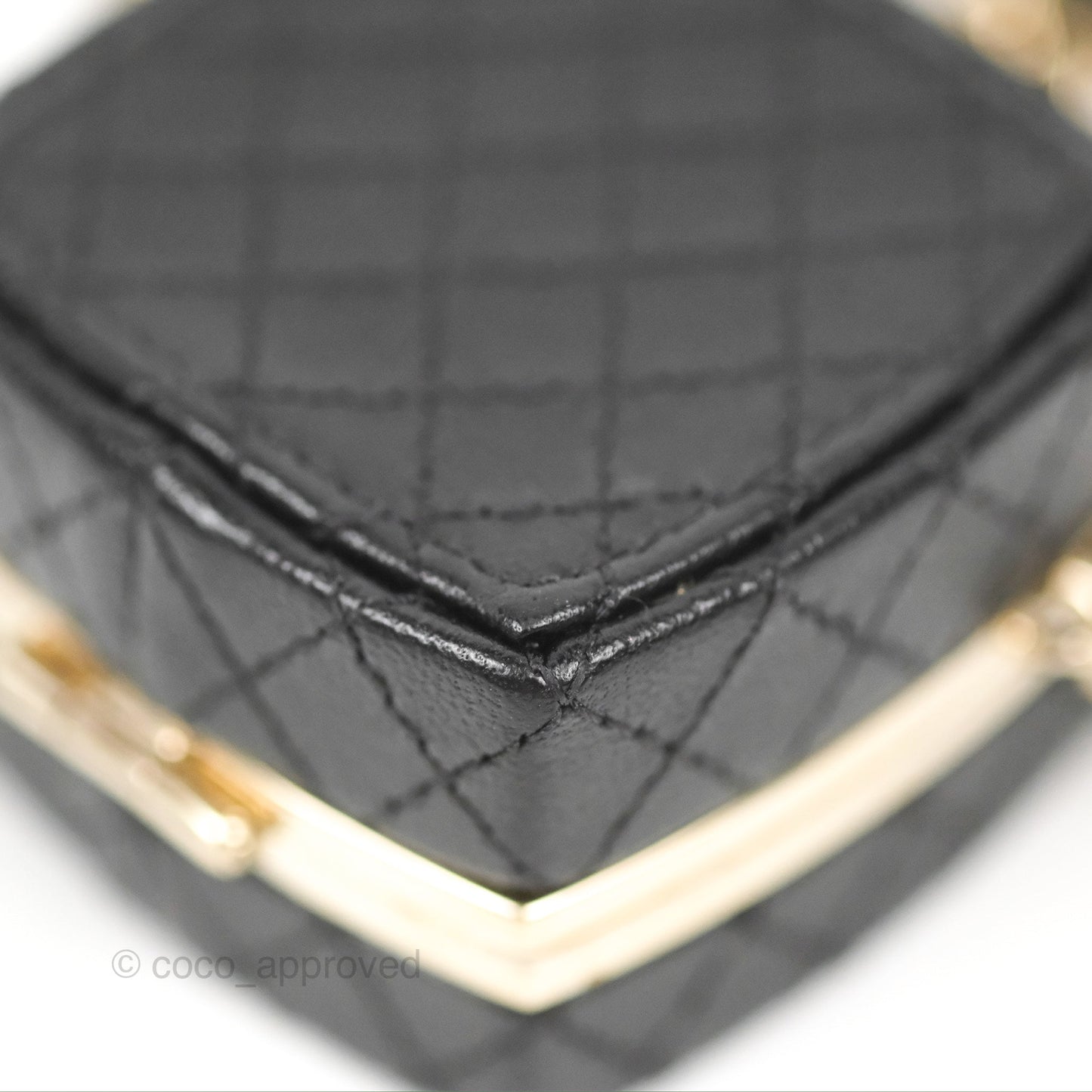 Chanel Mini Beauty Box Clutch With Chain Black Gold Hardware