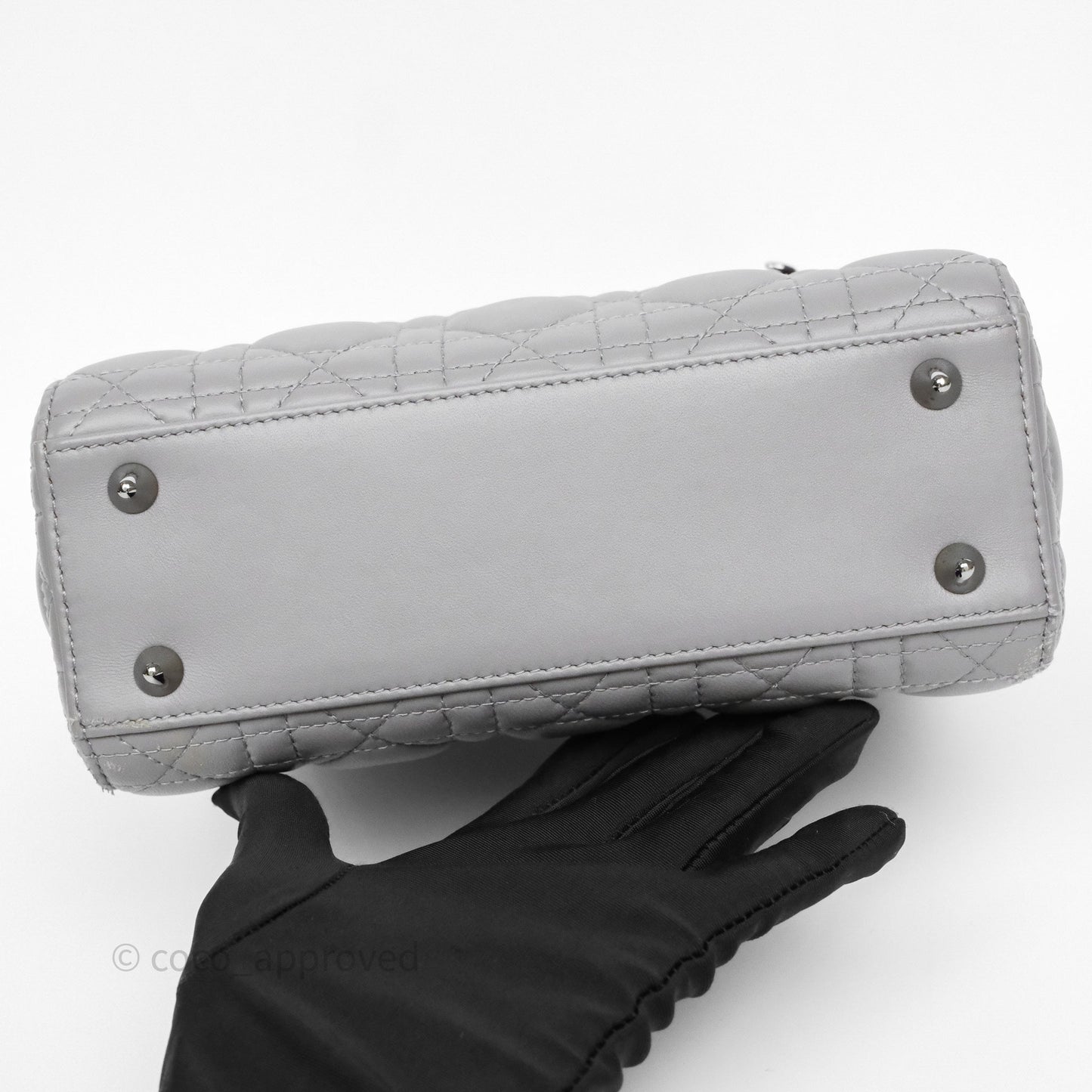 Christian Dior Small Lady Dior My ABCDior Bag Steel Grey Cannage Lambskin