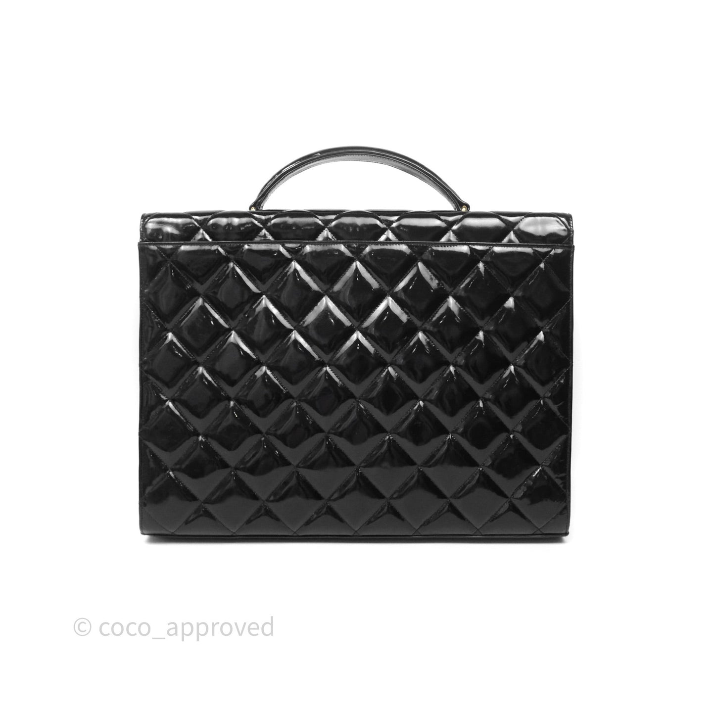 Chanel Vintage Black Patent Handbag 24K Gold Hardware
