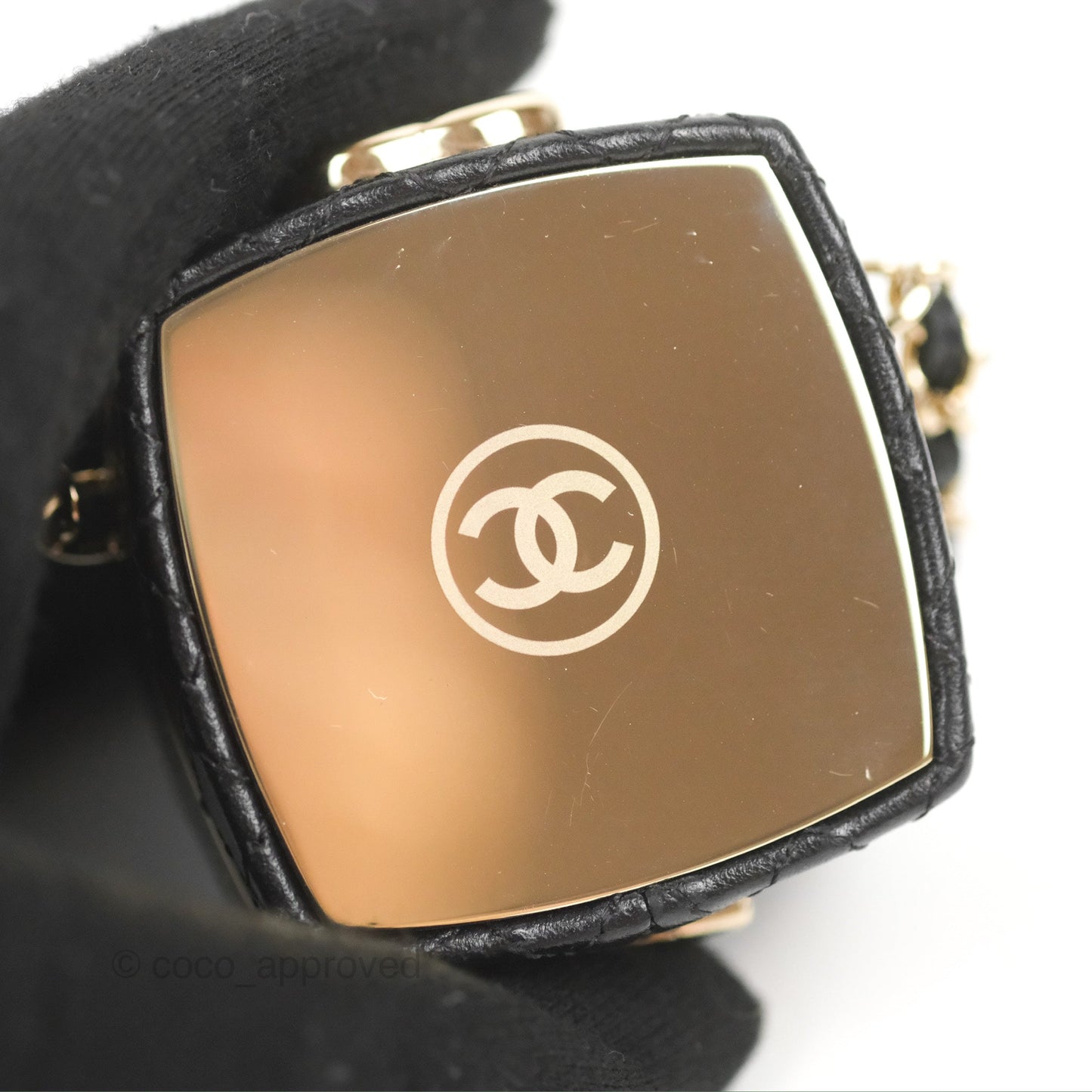 Chanel Mini Beauty Box Clutch With Chain Black Gold Hardware