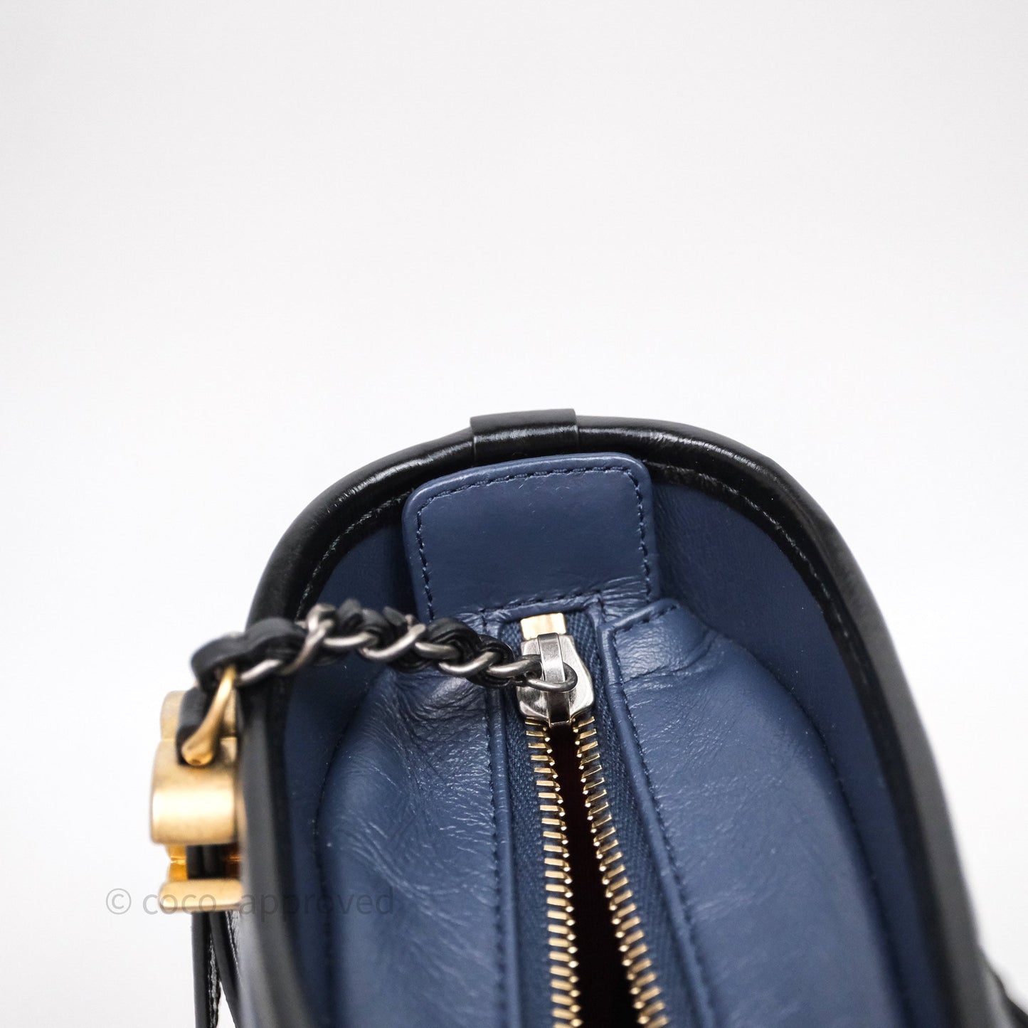 Chanel New Medium Gabrielle Hobo Quilted Navy Black Aged Calfskin
