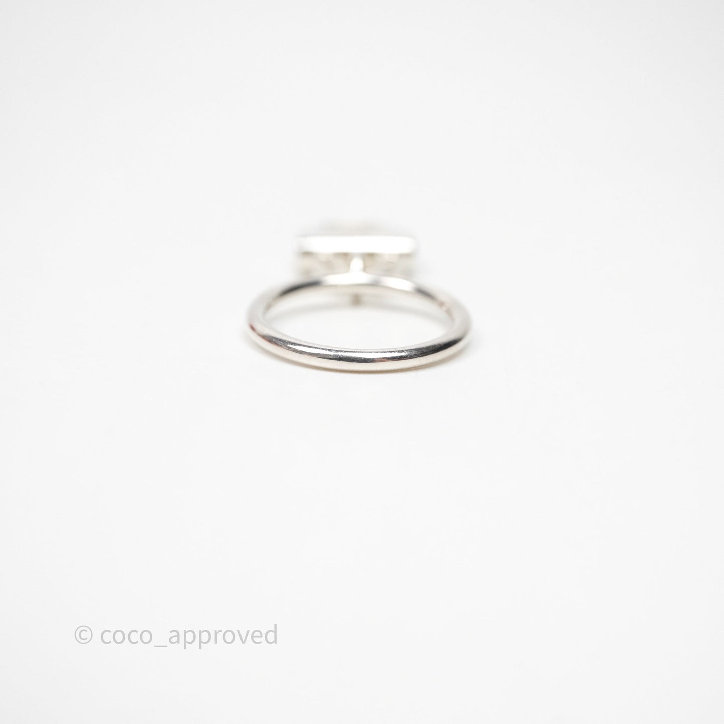 Hermès Amulettes Constance Ring in Sterling Silver Size 53
