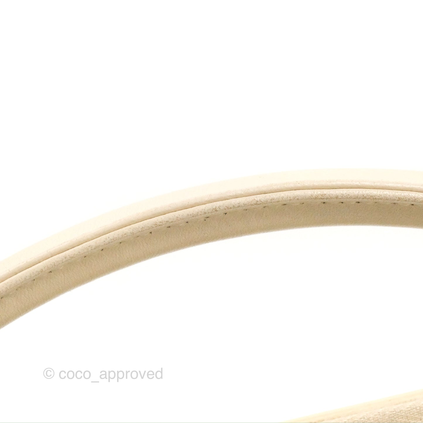 Chanel Handle Flap Bag Ivory Caviar Aged Gold Hardware
