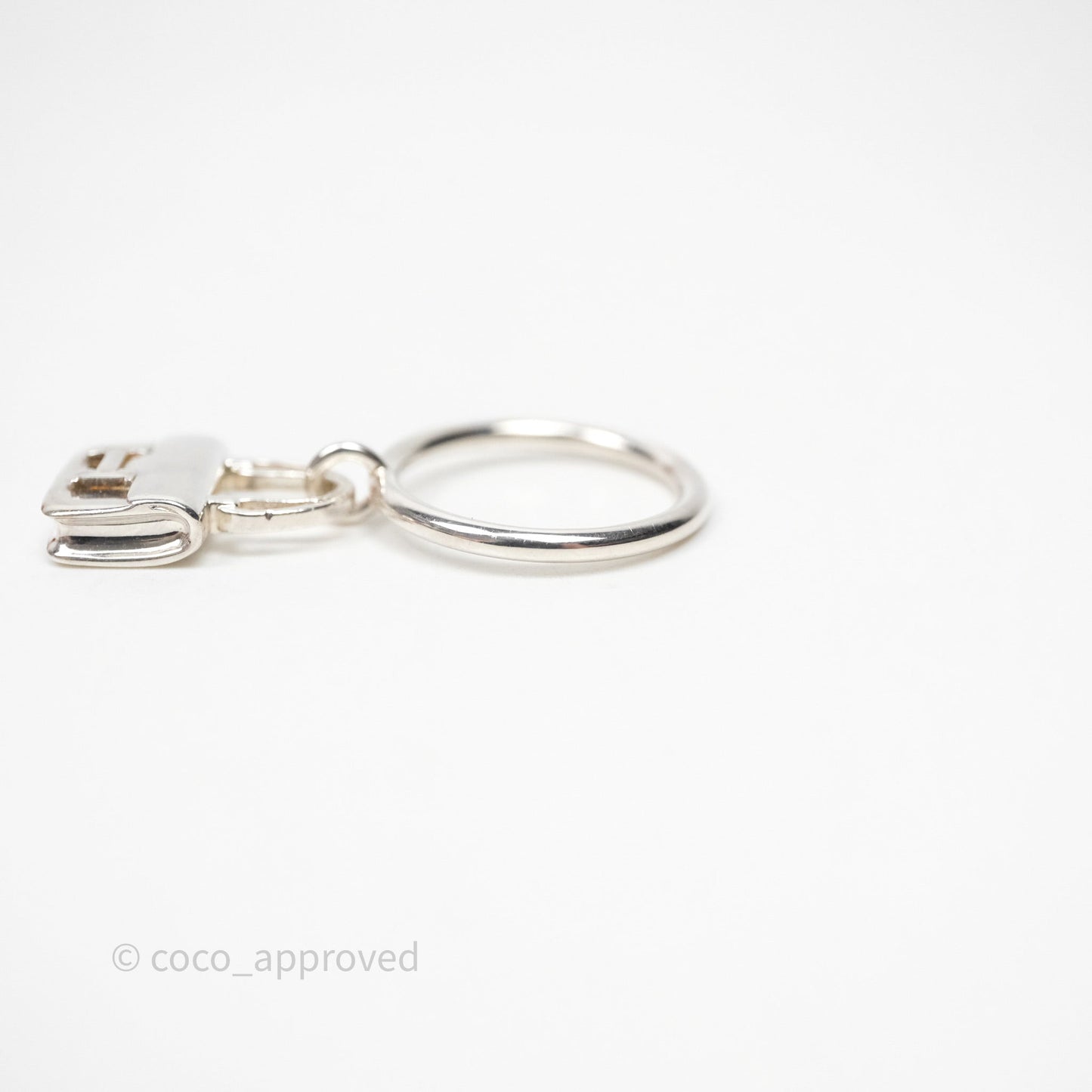 Hermès Amulettes Constance Ring in Sterling Silver Size 53