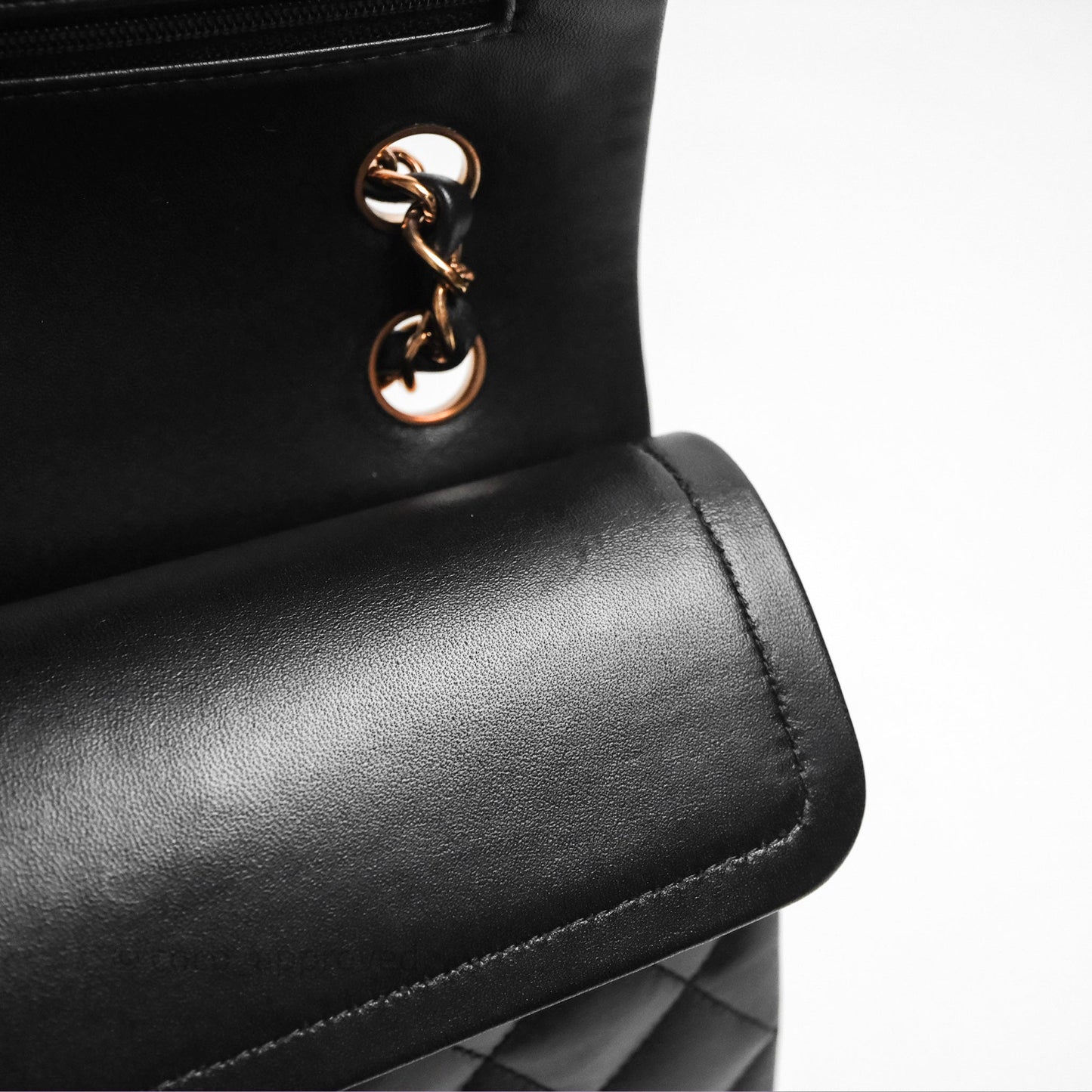 Chanel Small Classic Flap Quilted Black Lambskin Rose Gold Hardware