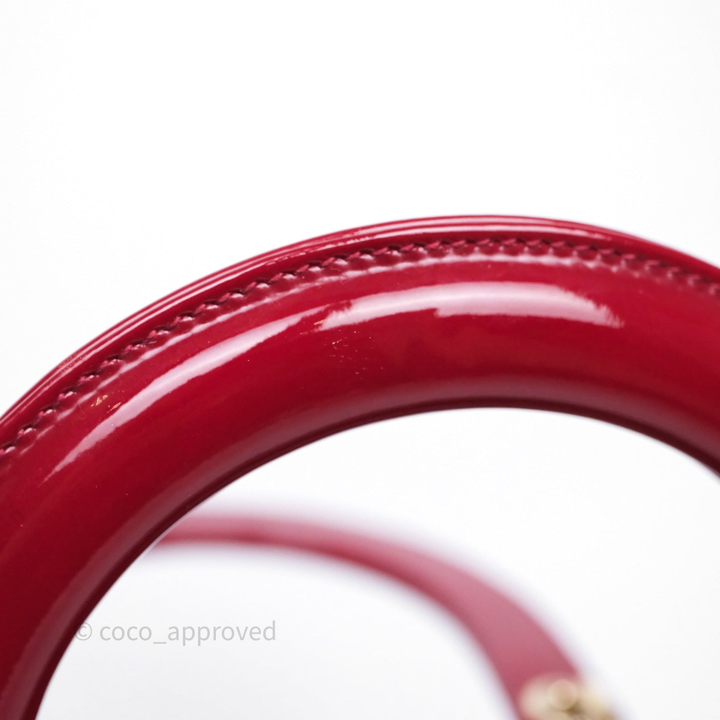 Christian Dior Medium Lady Dior Red Patent Cannage Calfskin Gold Hardware
