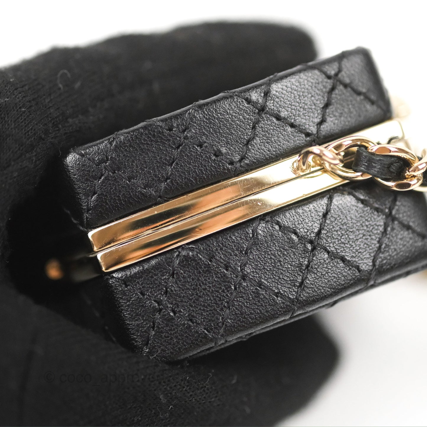 Chanel Mini Beauty Box Clutch With Chain Black Gold Hardware