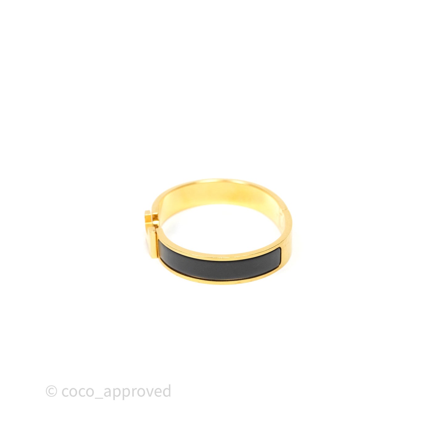 Hermès Clic HH Bracelet Matte Black Brushed Gold