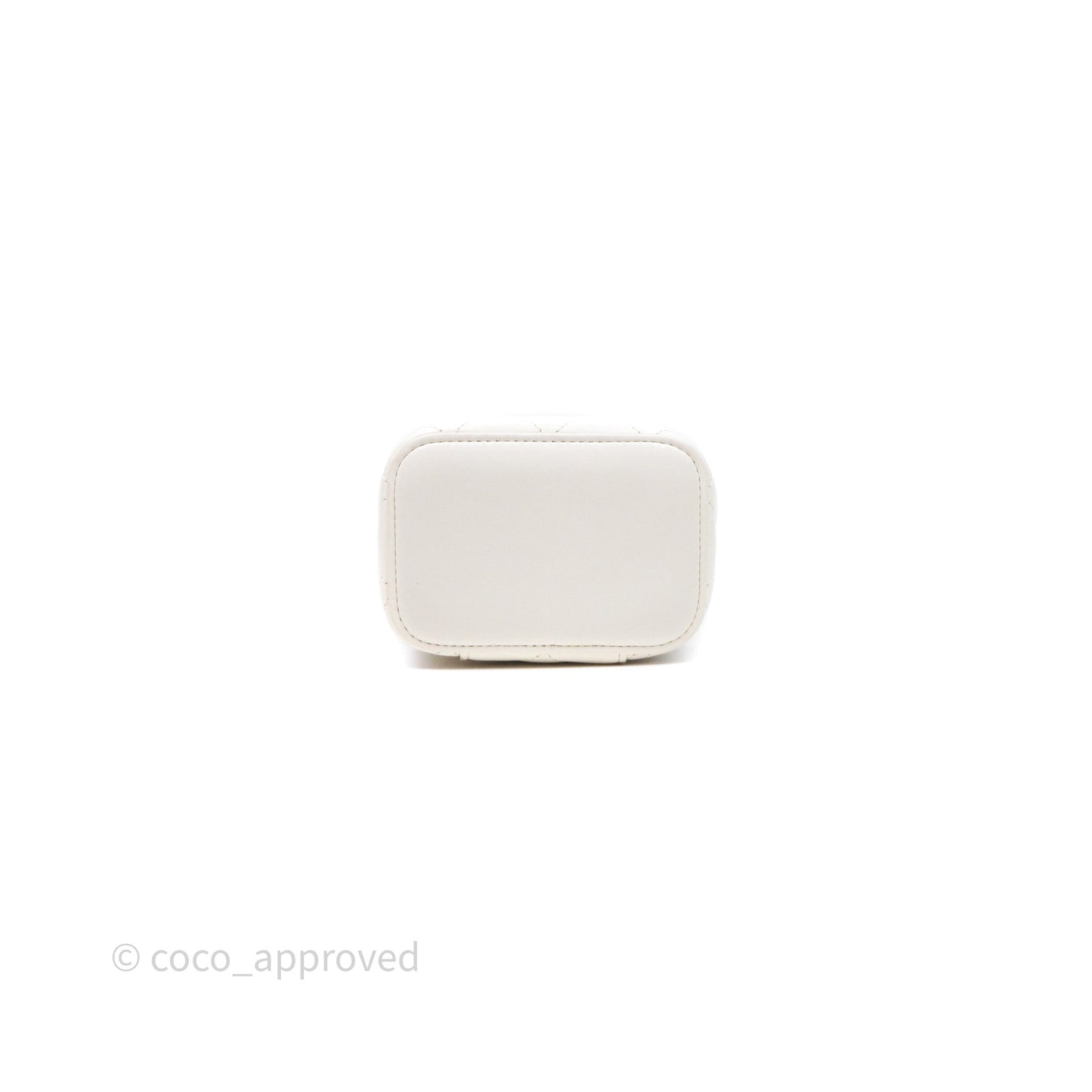 Chanel Mini Pearl Crush Vanity With Chain White Aged Gold Hardware