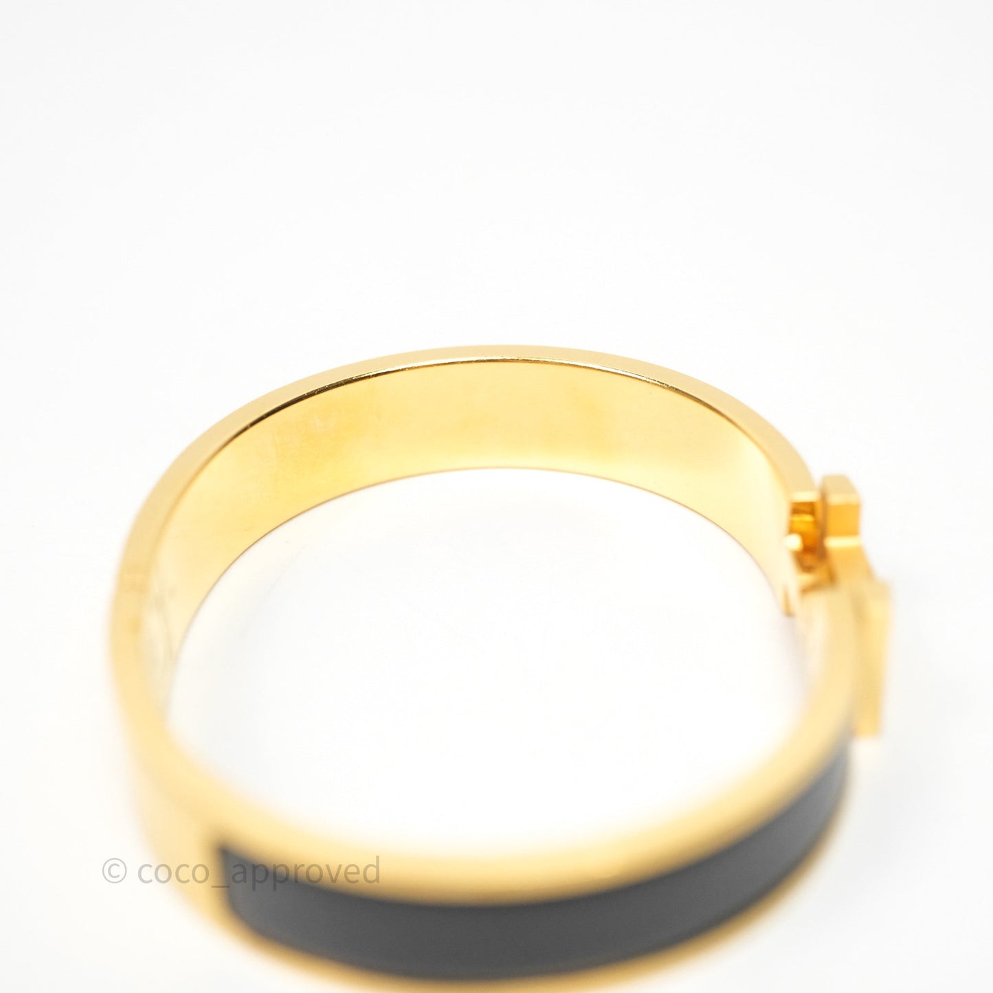 Hermès Clic HH Bracelet Matte Black Brushed Gold