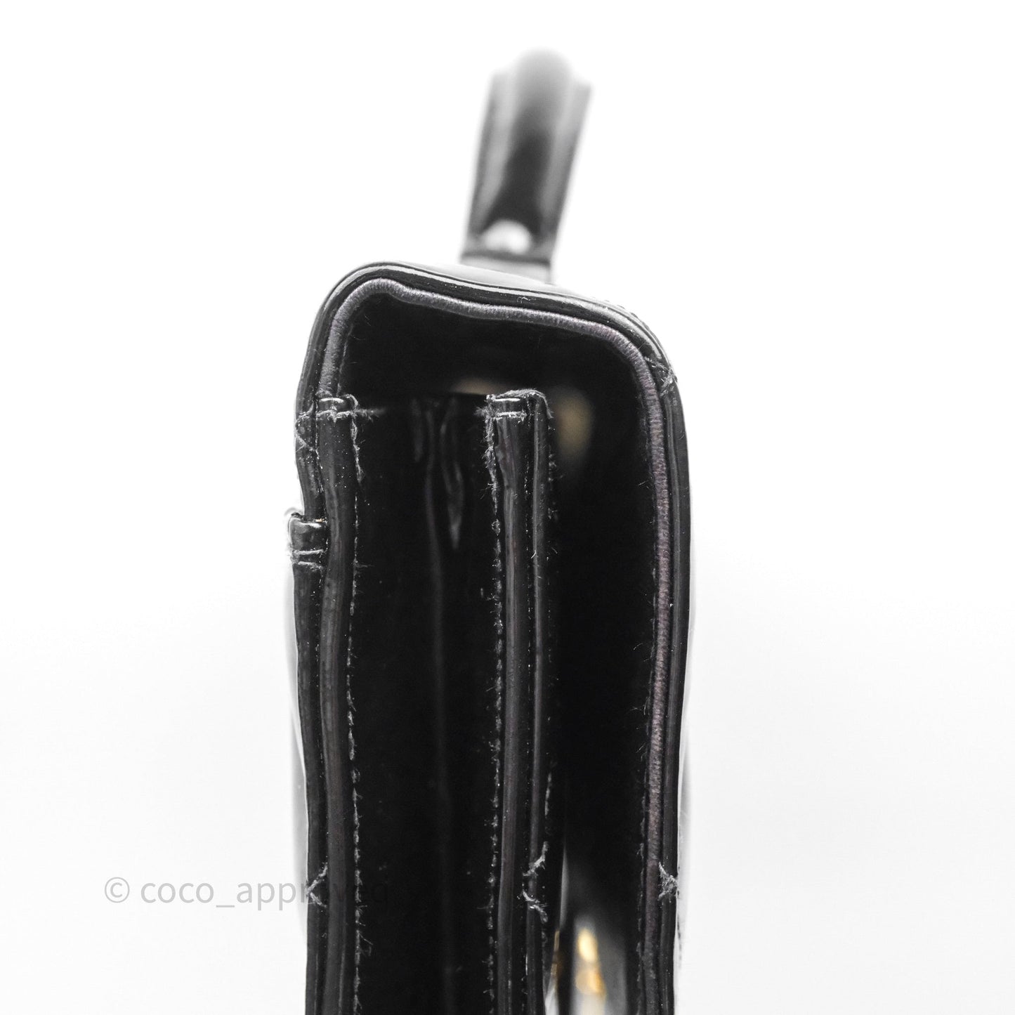 Chanel Vintage Black Patent Handbag 24K Gold Hardware