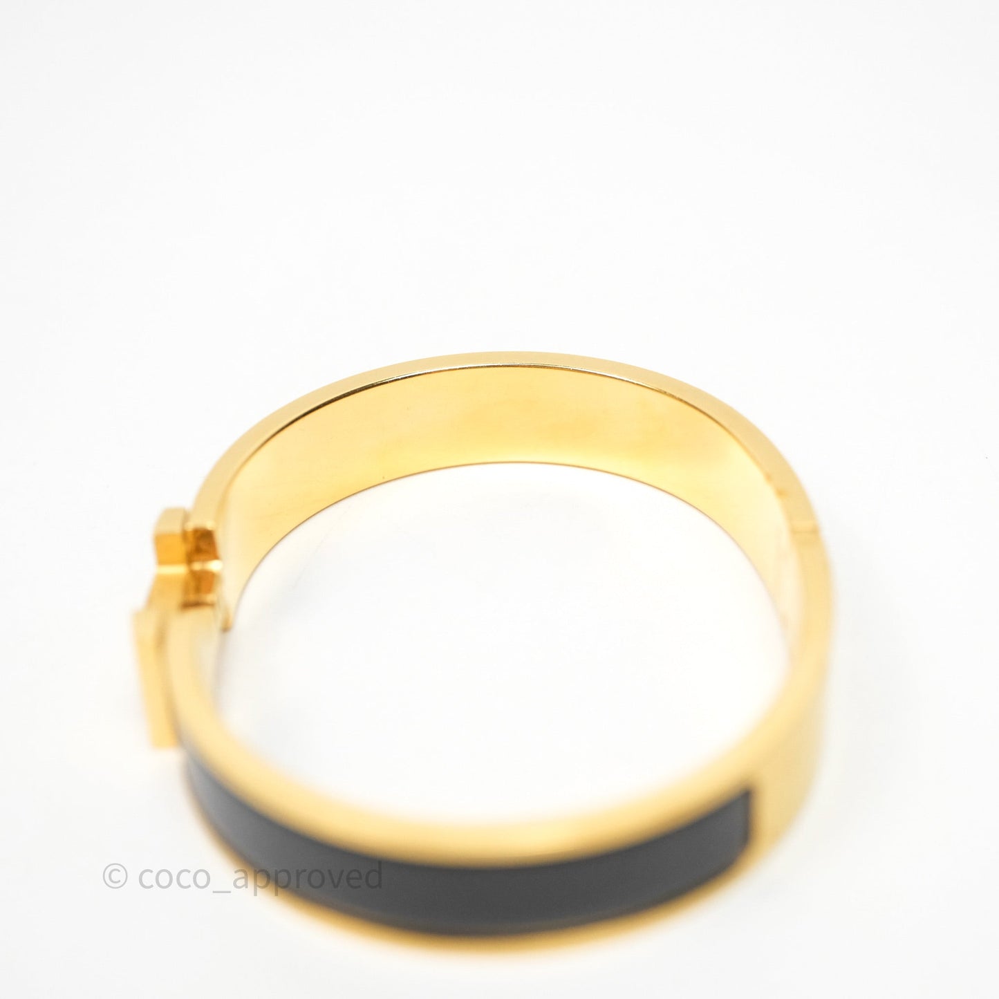 Hermès Clic HH Bracelet Matte Black Brushed Gold