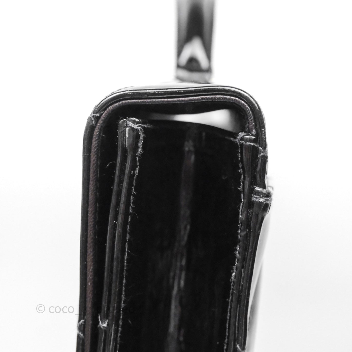 Chanel Vintage Black Patent Handbag 24K Gold Hardware