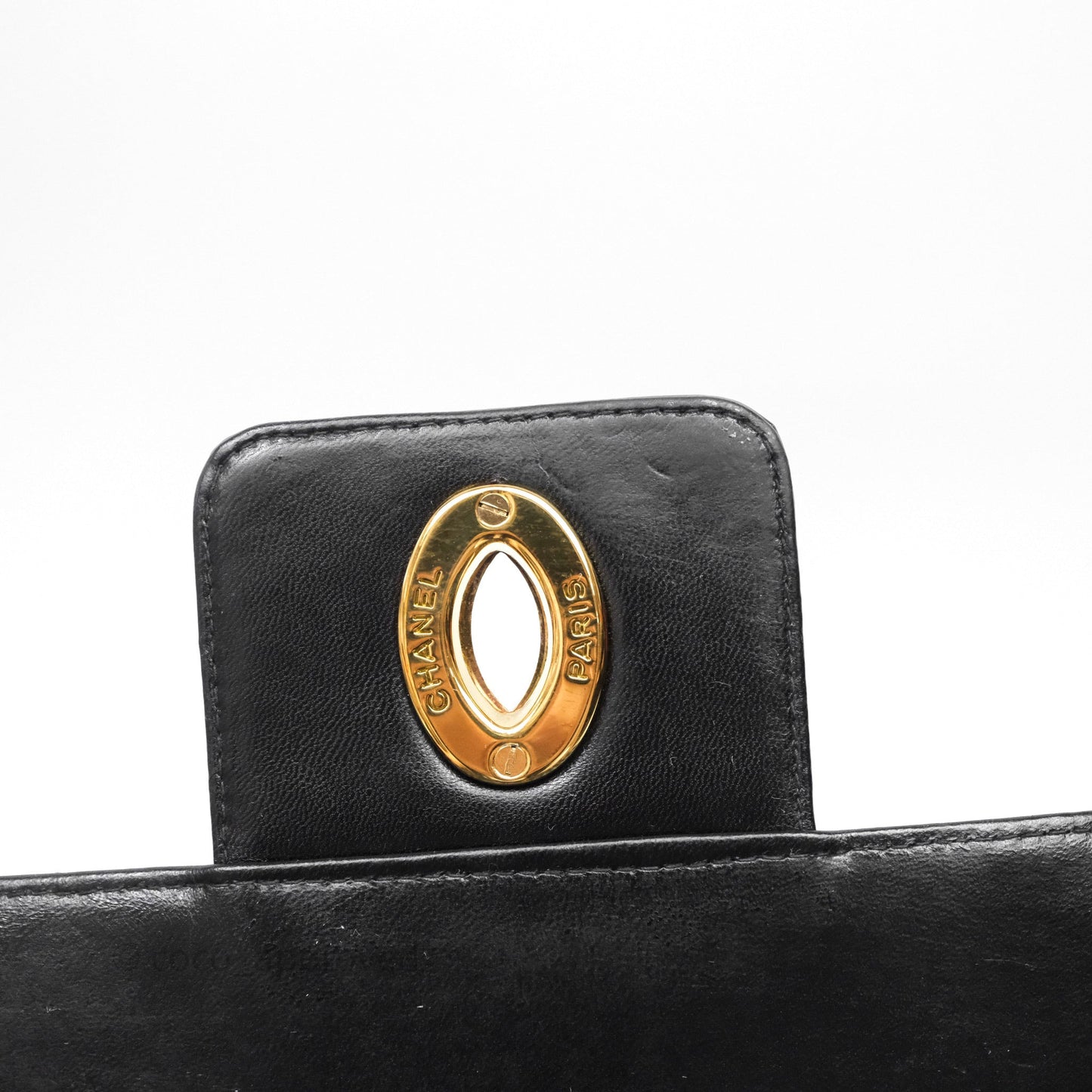 Chanel Vintage Black Patent Handbag 24K Gold Hardware