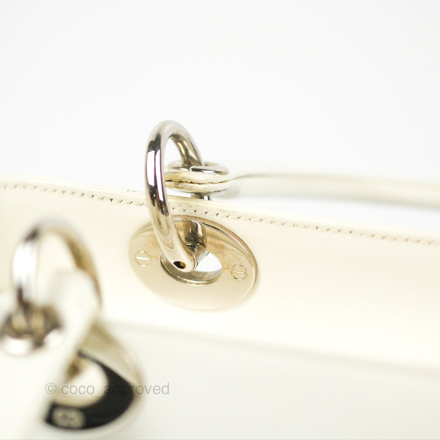 Christian Dior Lady Dior White Calfskin Silver Hardware