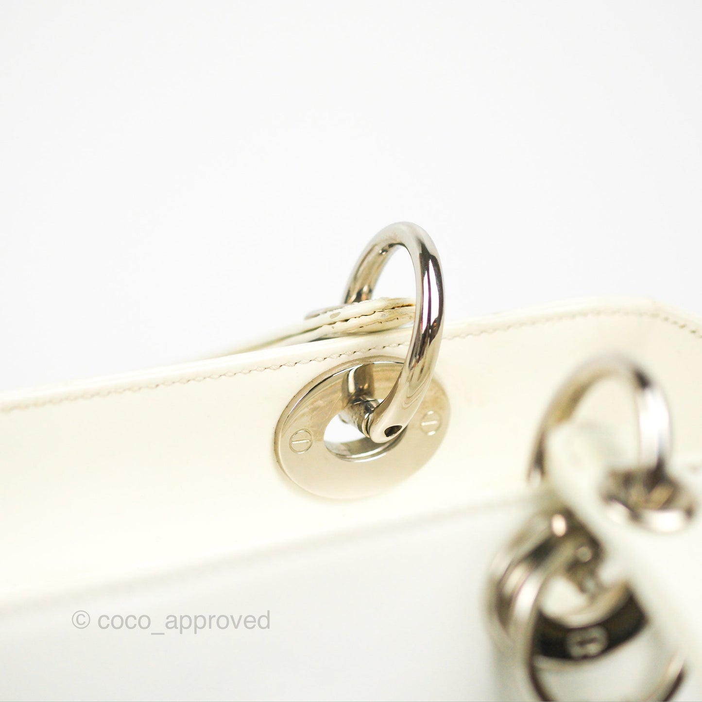 Christian Dior Lady Dior White Calfskin Silver Hardware