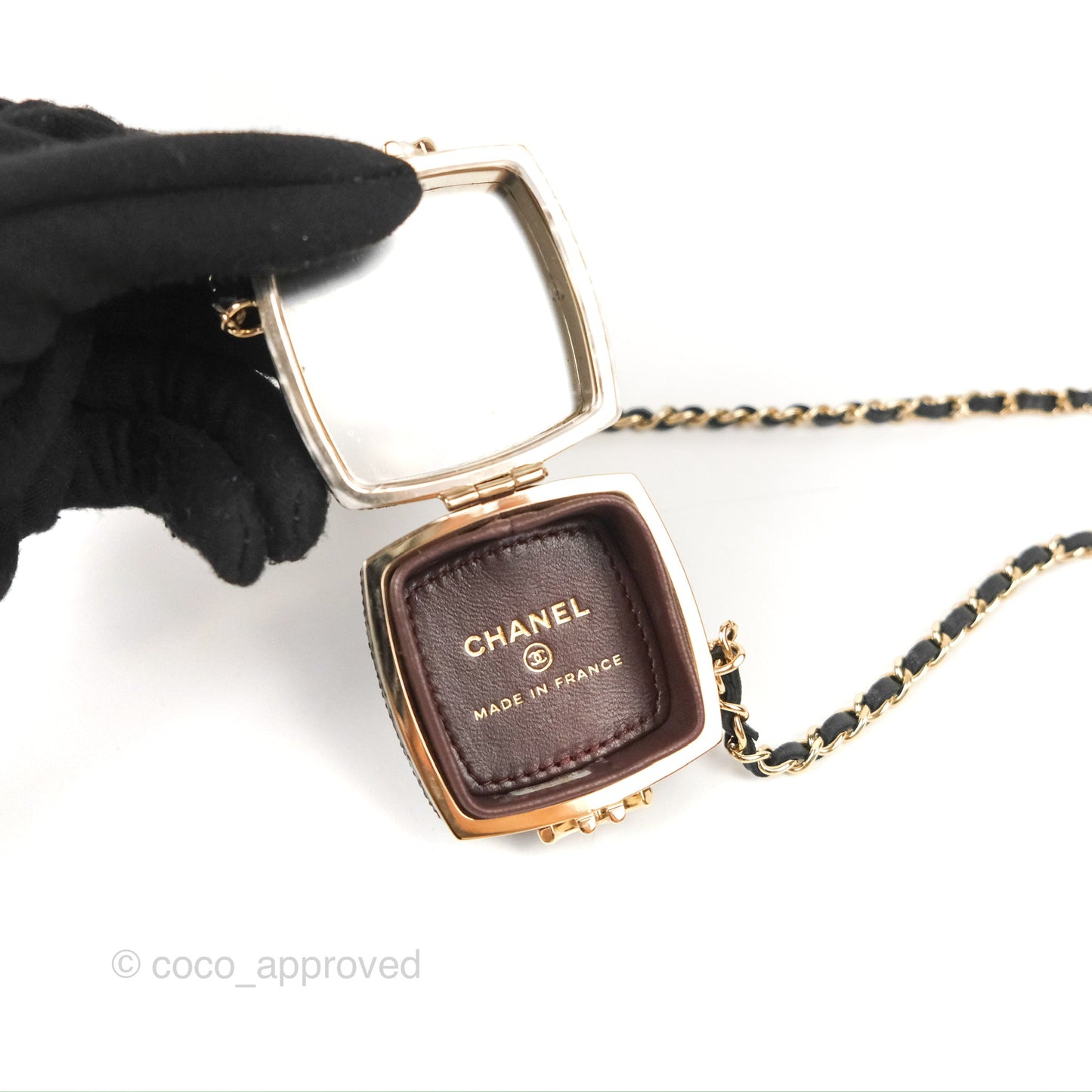 Chanel Mini Beauty Box Clutch With Chain Black Gold Hardware