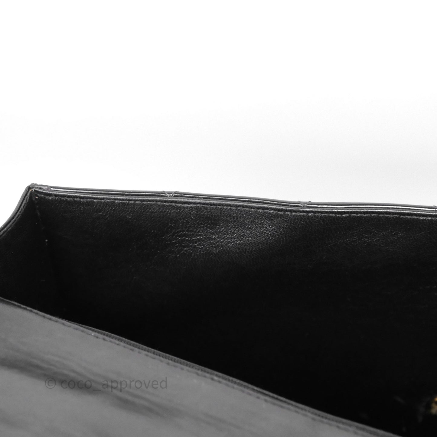 Chanel Vintage Black Patent Handbag 24K Gold Hardware