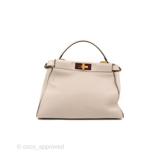 Fendi Peekaboo Medium Light Taupe Gold Hardware