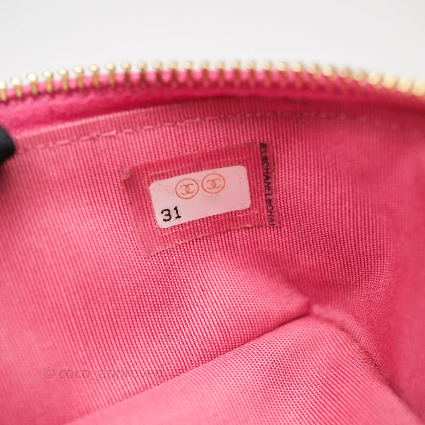 Chanel Quilted Mini Top Handle Vanity With Chain Pink Caviar Aged Gold Hardware
