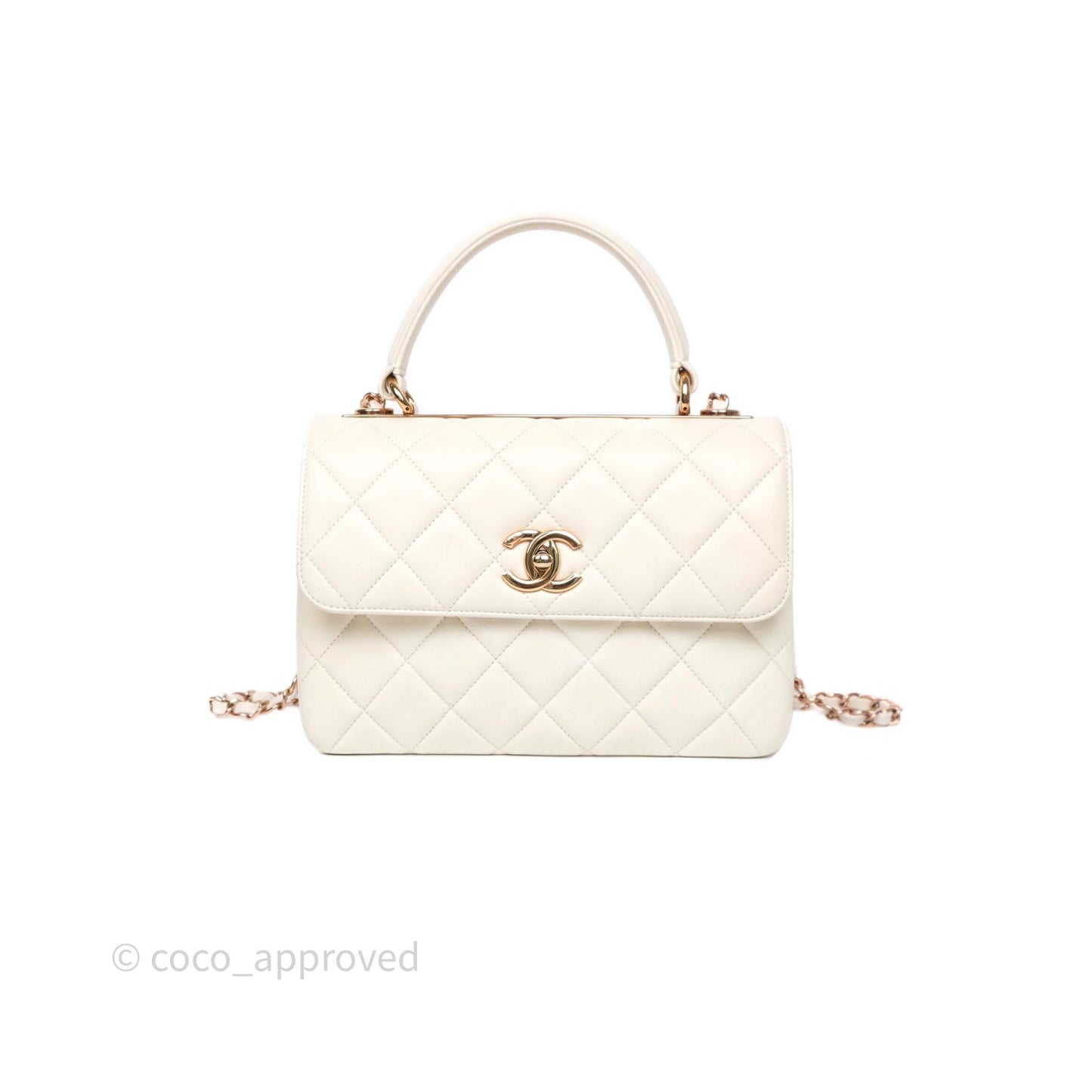 Chanel Small Trendy CC Ivory White Lambskin Rose Gold Hardware
