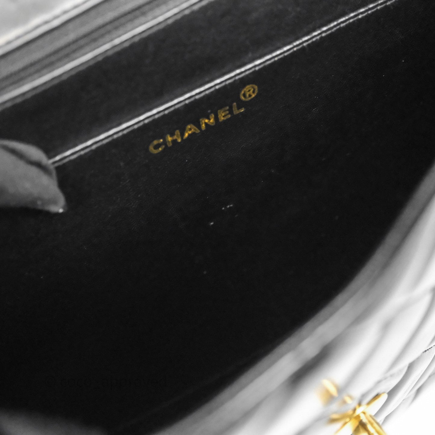 Chanel Vintage Black Patent Handbag 24K Gold Hardware