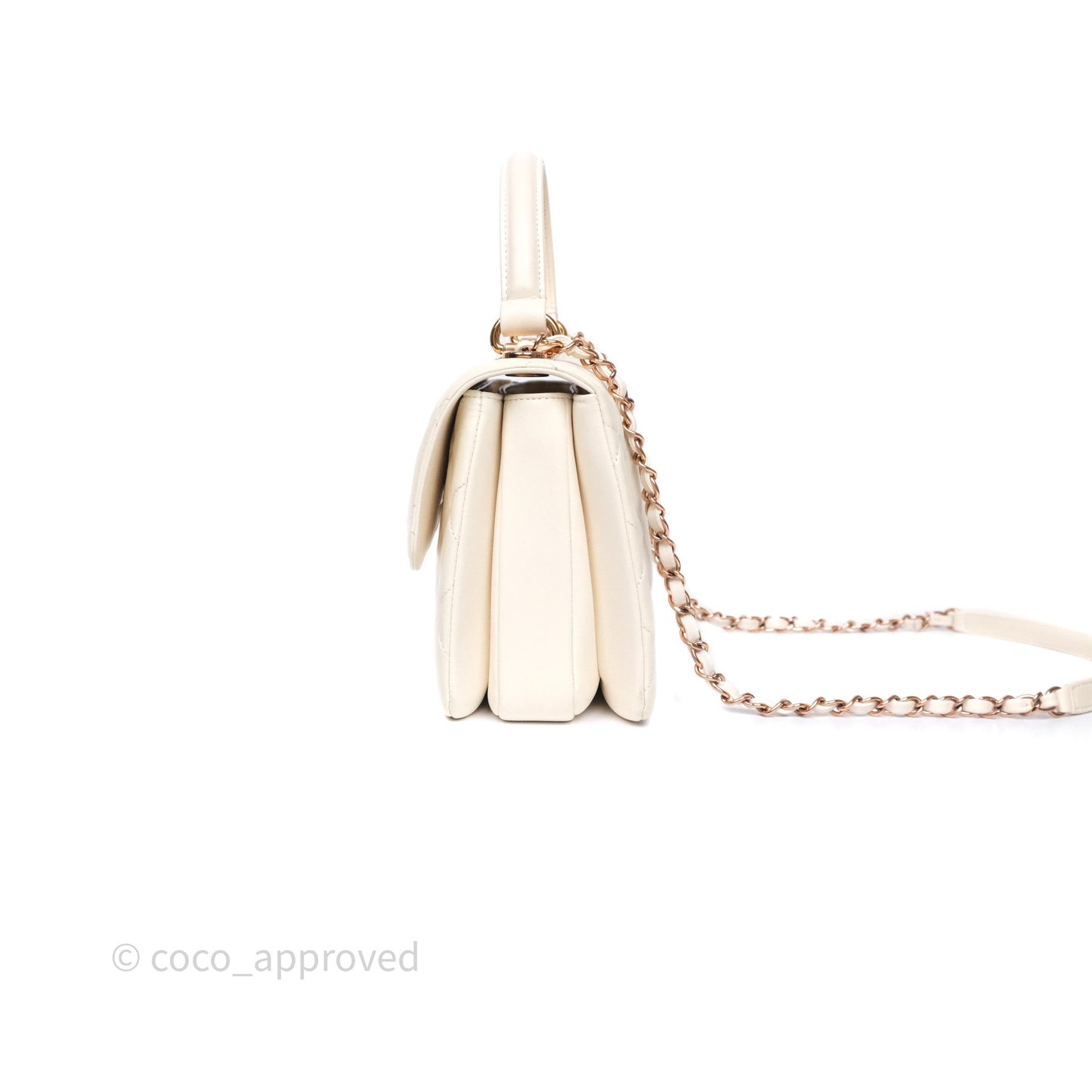 Chanel Small Trendy CC Ivory White Lambskin Rose Gold Hardware
