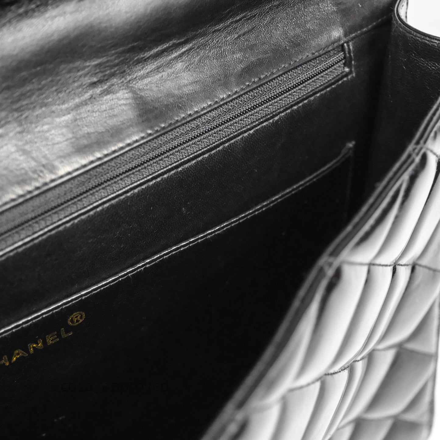 Chanel Vintage Black Patent Handbag 24K Gold Hardware