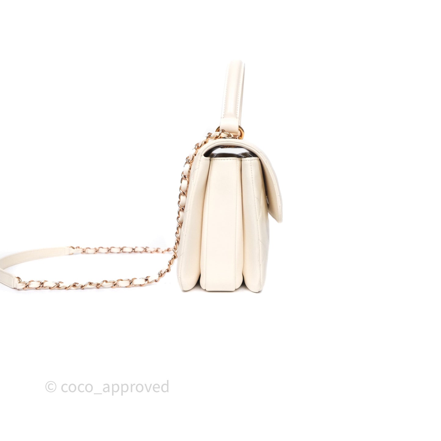 Chanel Small Trendy CC Ivory White Lambskin Rose Gold Hardware