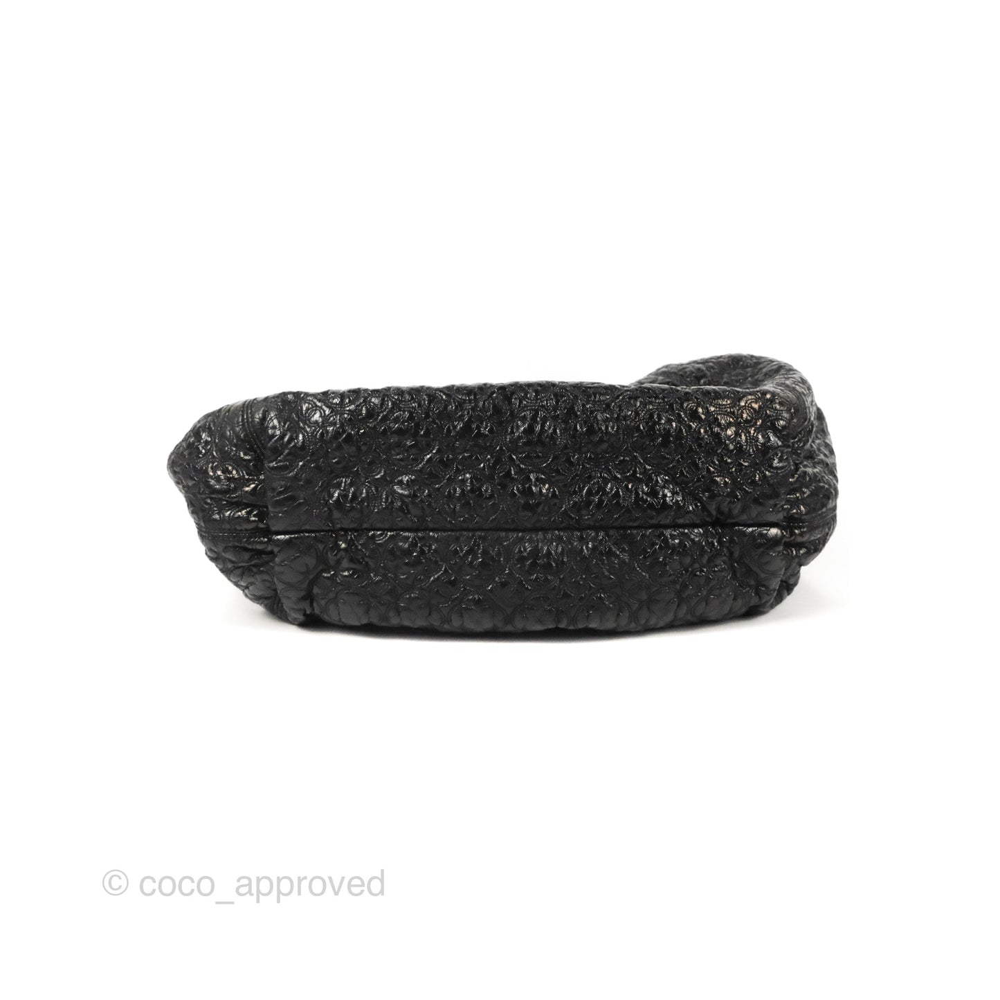 Chanel Rock In Moscow Tot Bag Black Glazed Crumpled Leather Silver Hardware