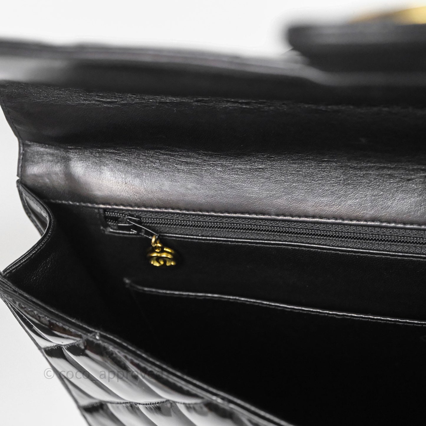 Chanel Vintage Black Patent Handbag 24K Gold Hardware