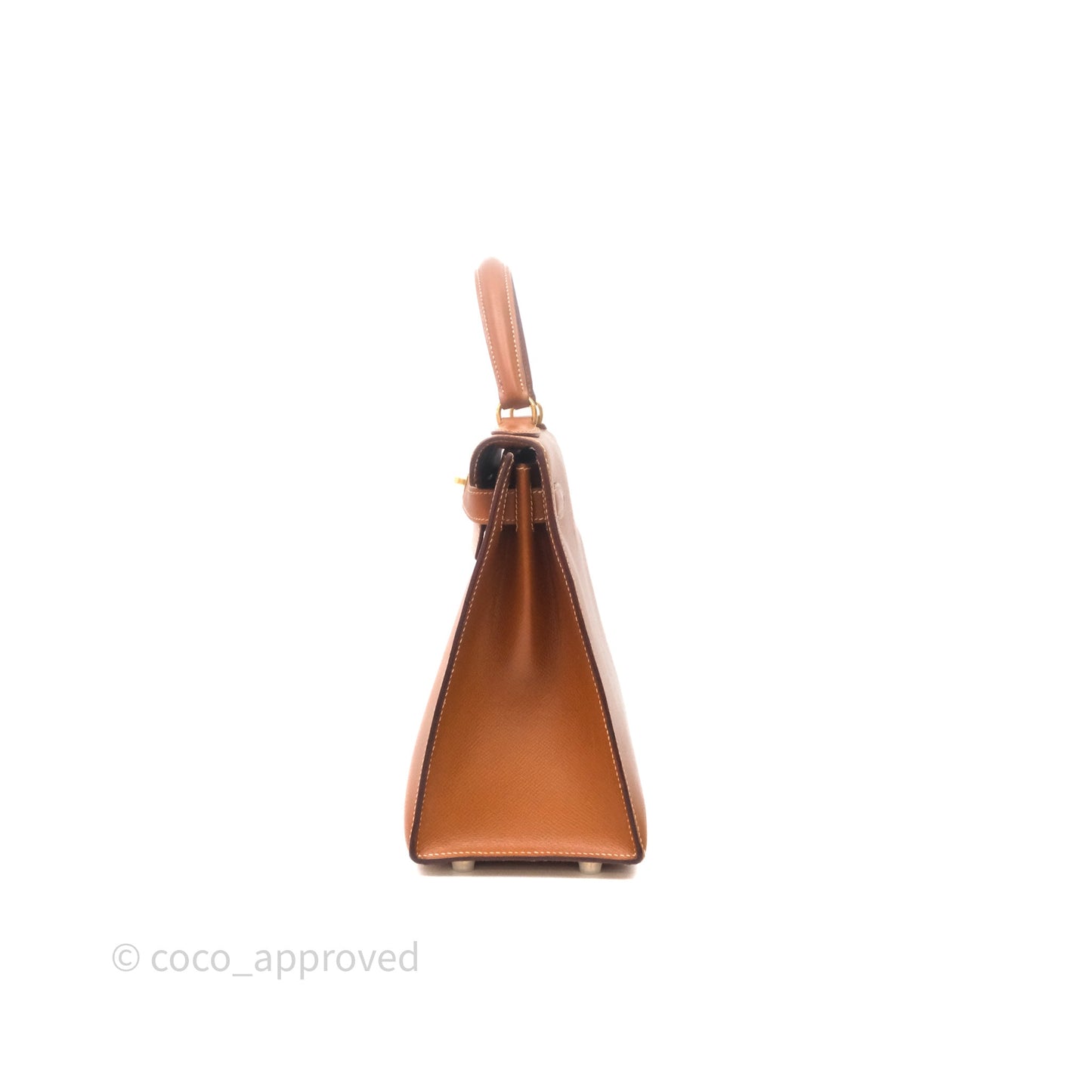 Hermès Kelly 28 Sellier Gold Courchevel Gold Hardware