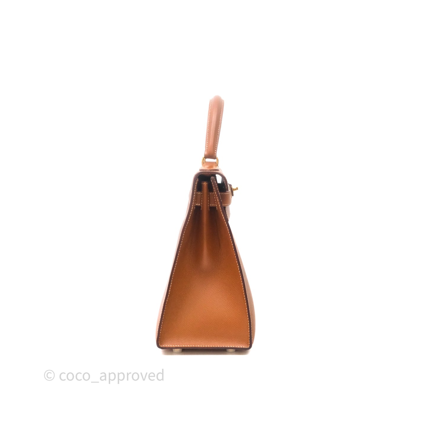 Hermès Kelly 28 Sellier Gold Courchevel Gold Hardware