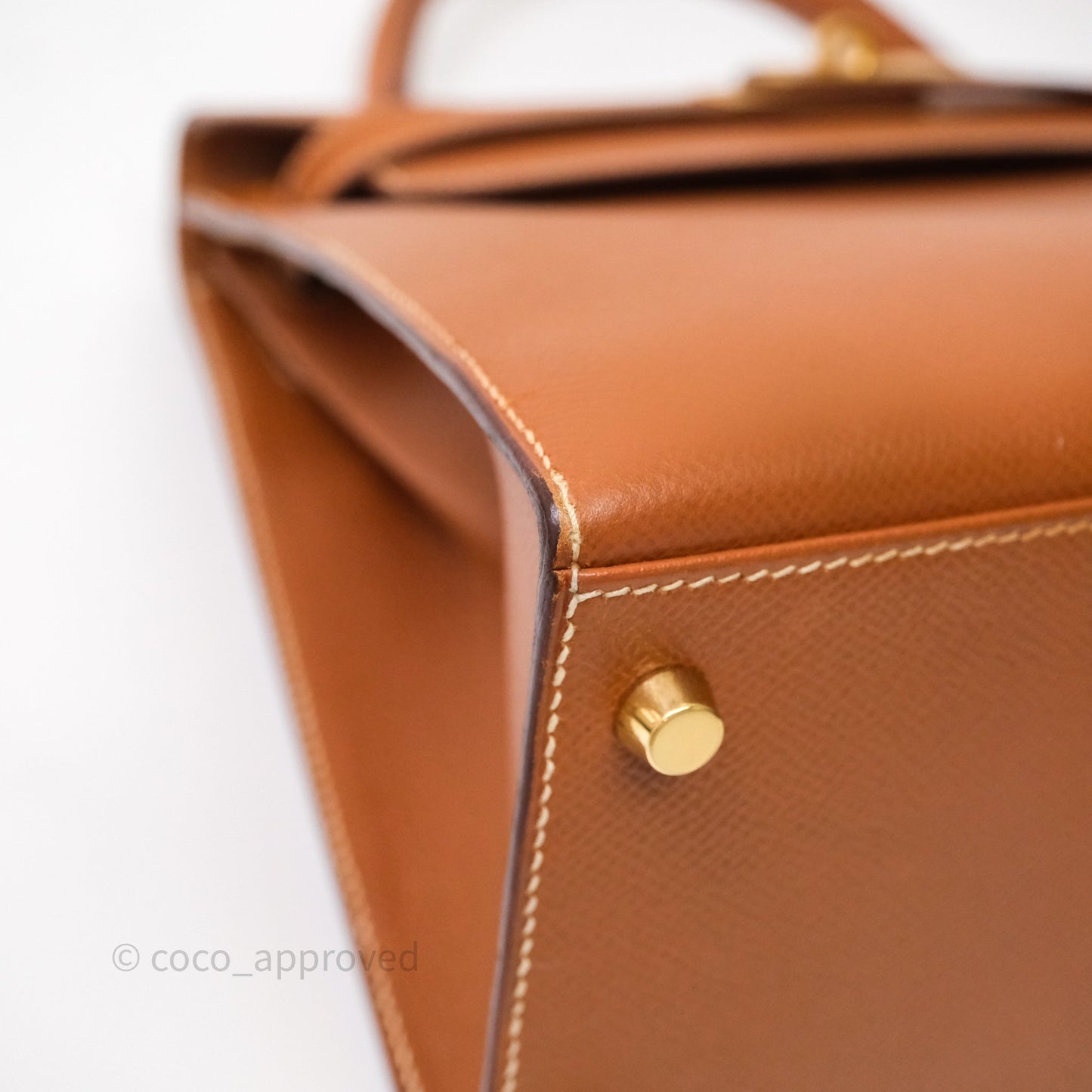 Hermès Kelly 28 Sellier Gold Courchevel Gold Hardware