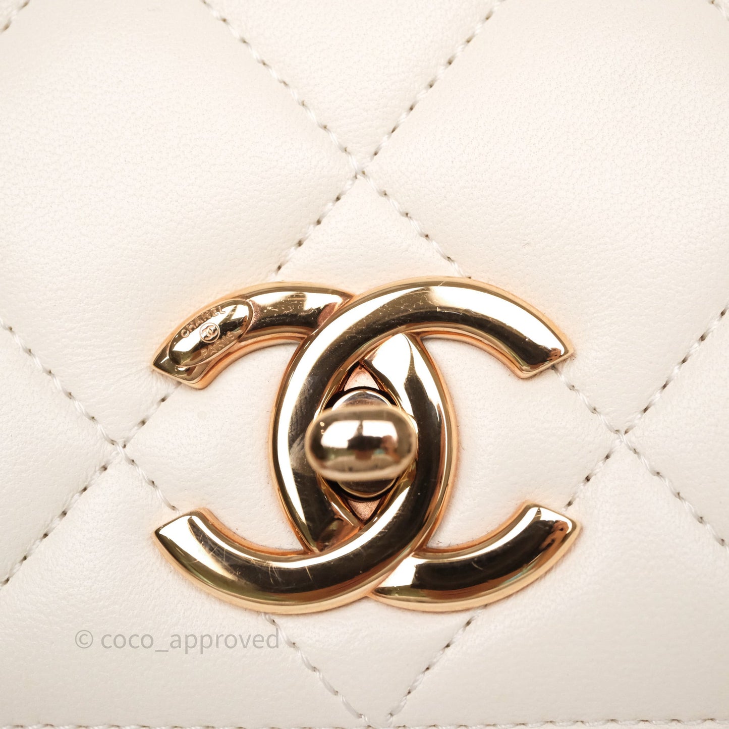 Chanel Small Trendy CC Ivory White Lambskin Rose Gold Hardware