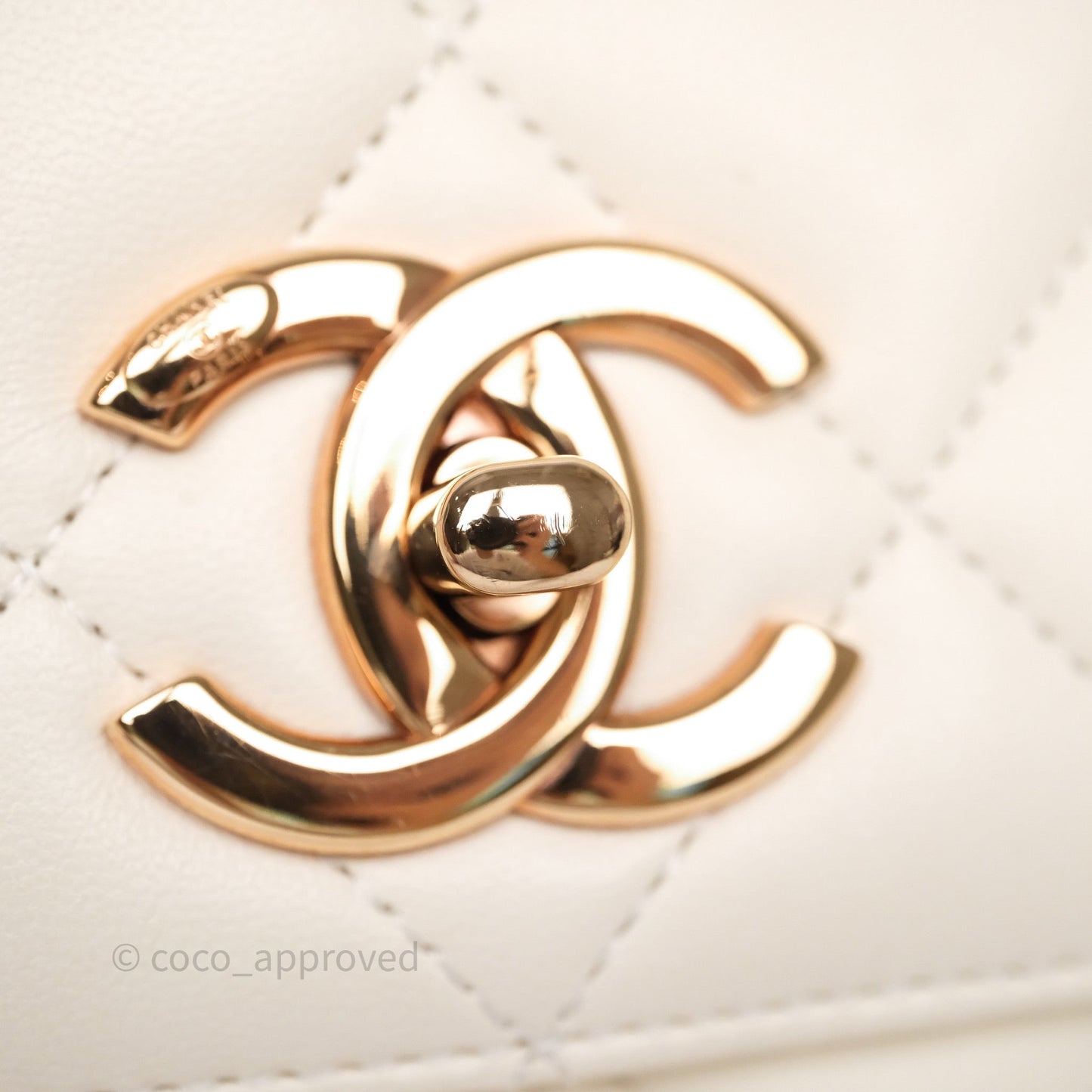 Chanel Small Trendy CC Ivory White Lambskin Rose Gold Hardware