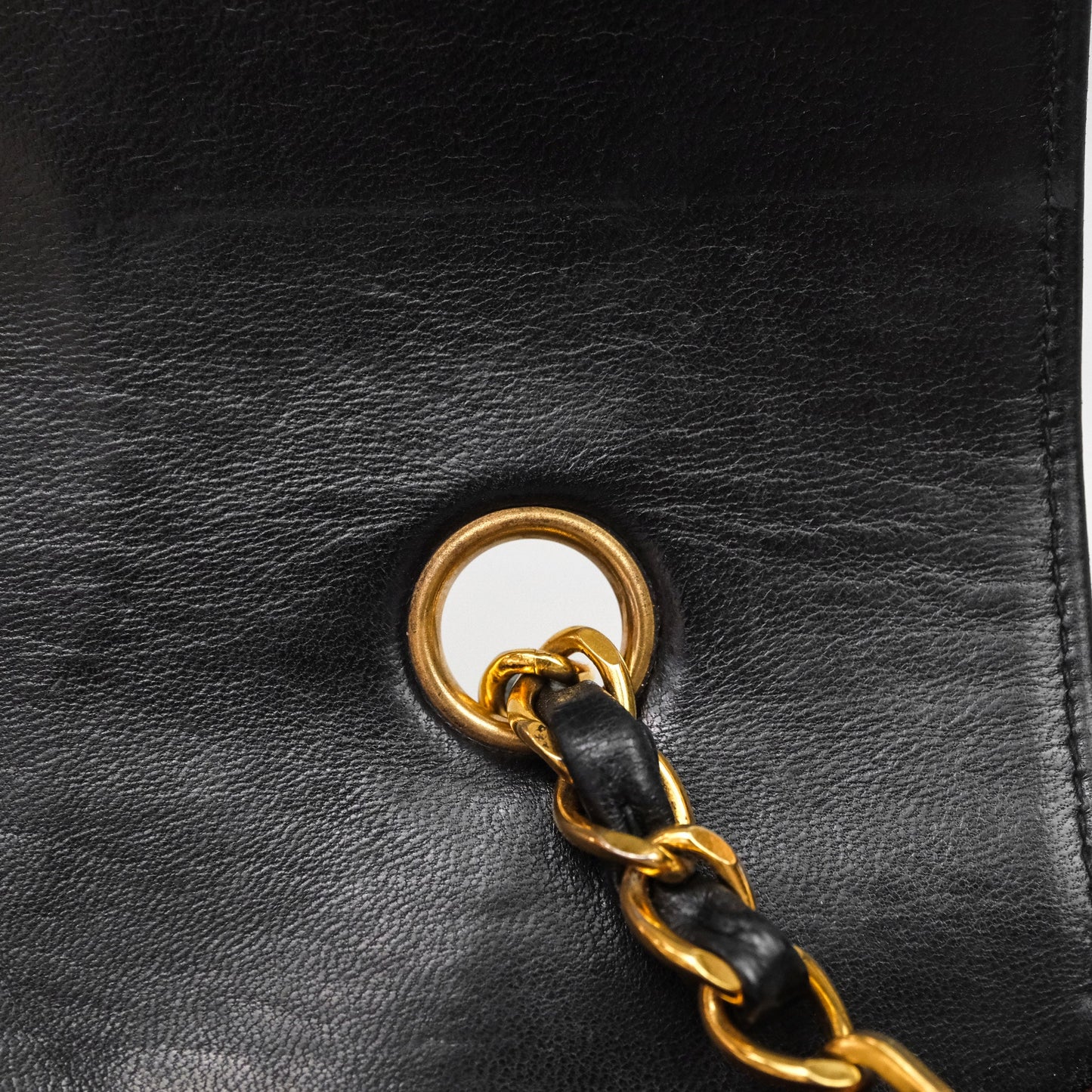Chanel Vintage Quilted Small Classic Diana Flap Bag Black Lambskin 24K Gold Hardware