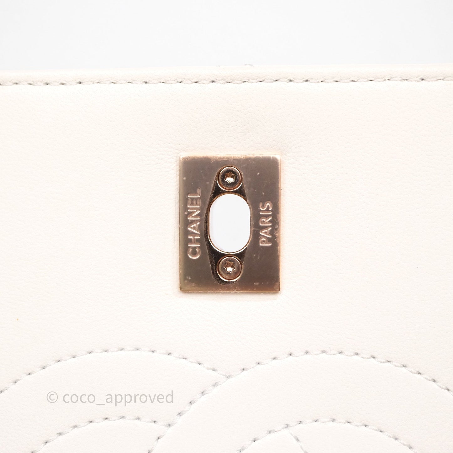 Chanel Small Trendy CC Ivory White Lambskin Rose Gold Hardware