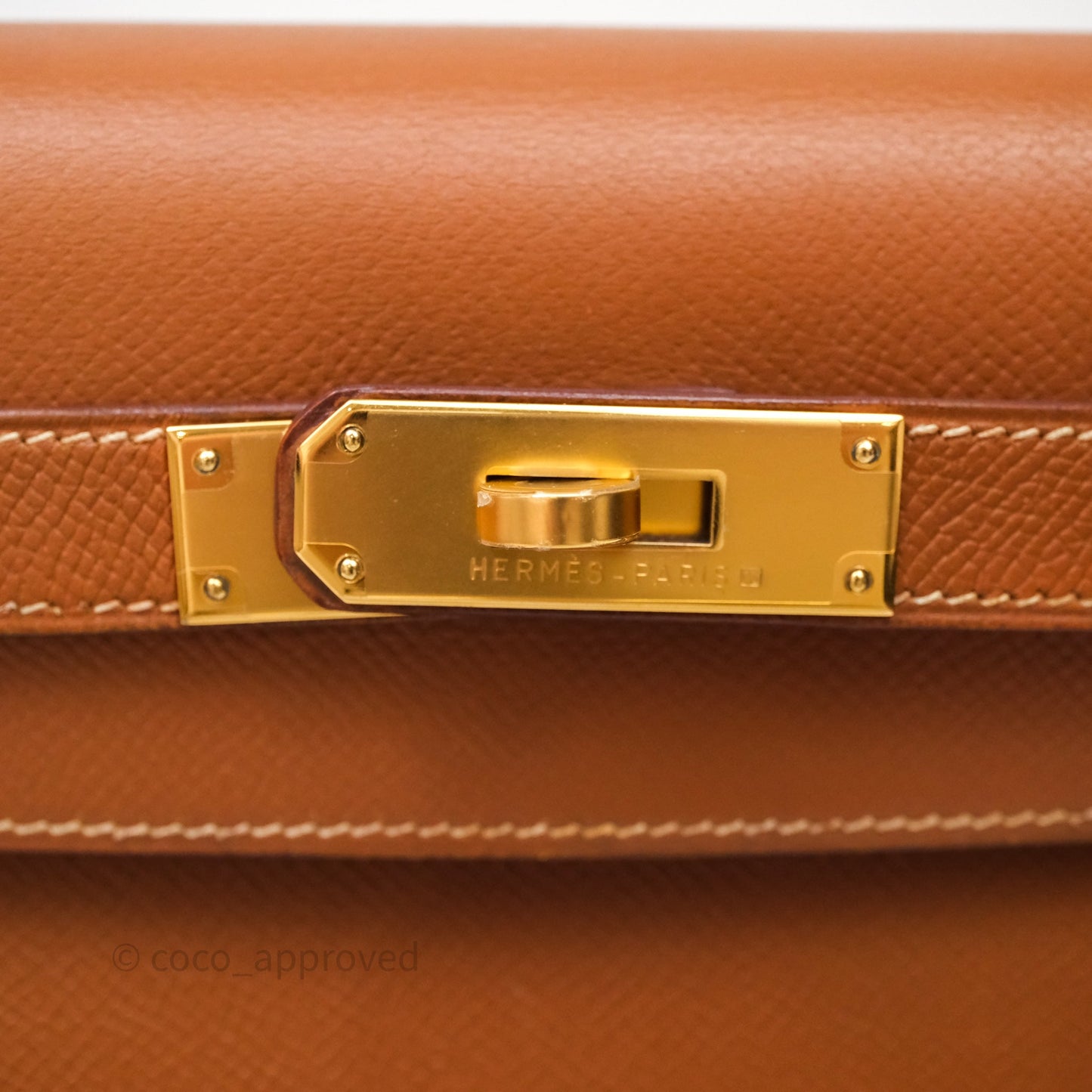 Hermès Kelly 28 Sellier Gold Courchevel Gold Hardware