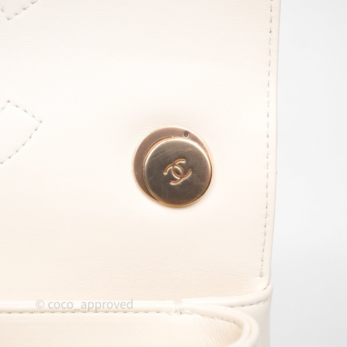 Chanel Small Trendy CC Ivory White Lambskin Rose Gold Hardware