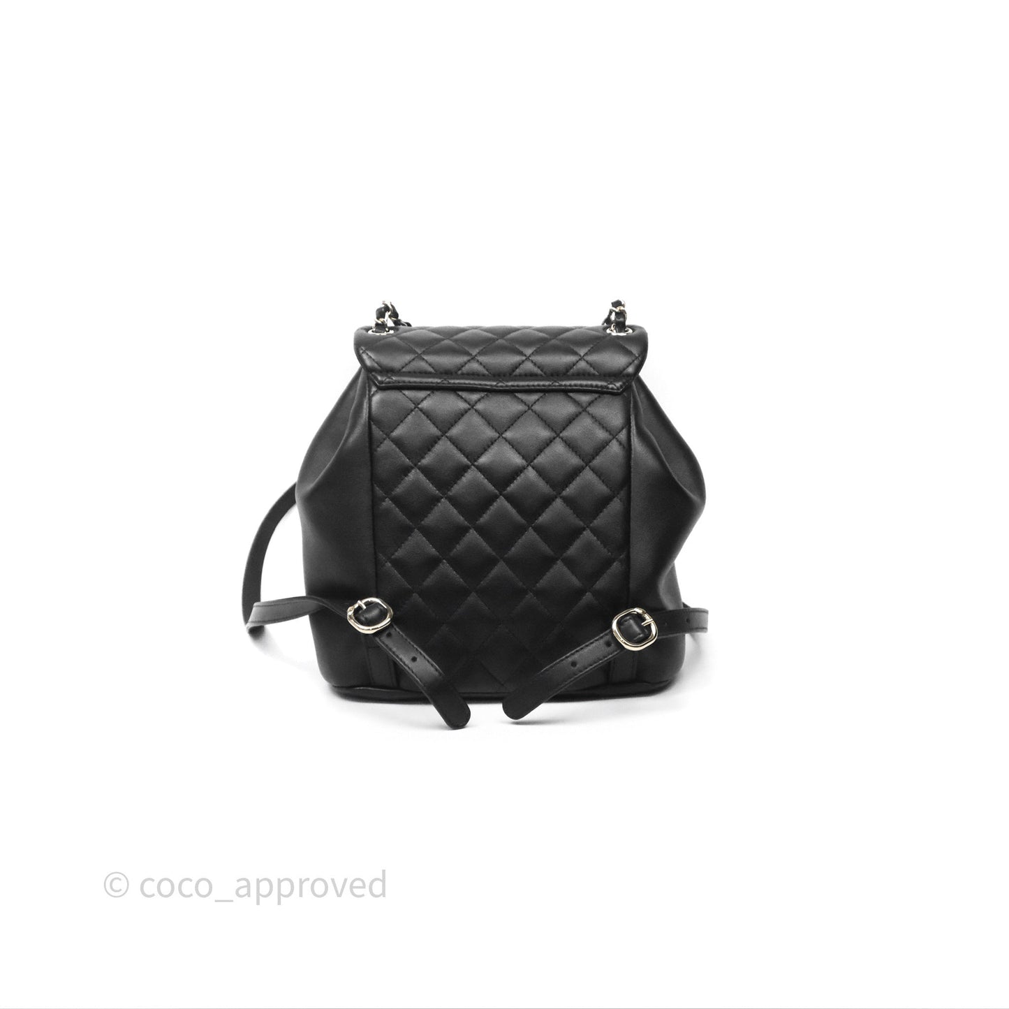 Chanel Quilted Large Duma Drawstring Backpack Black Calfskin