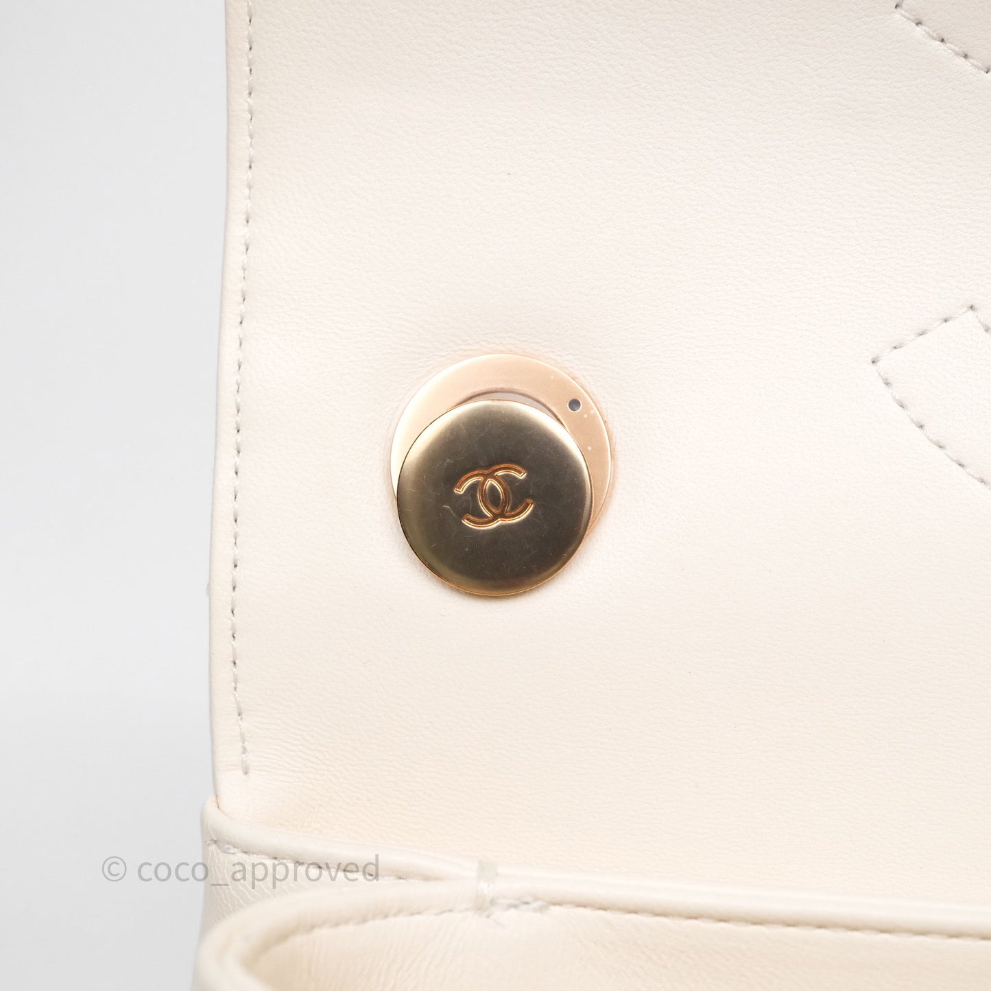 Chanel Small Trendy CC Ivory White Lambskin Rose Gold Hardware